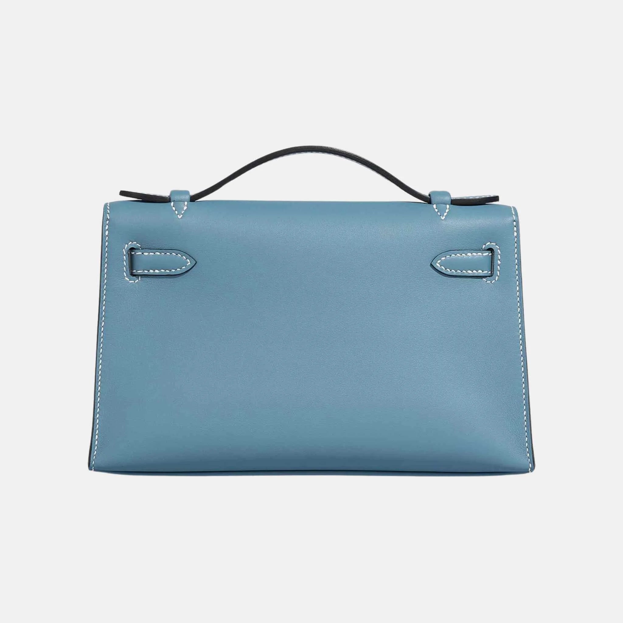 Kelly Pochette Swift Bleu Jean
