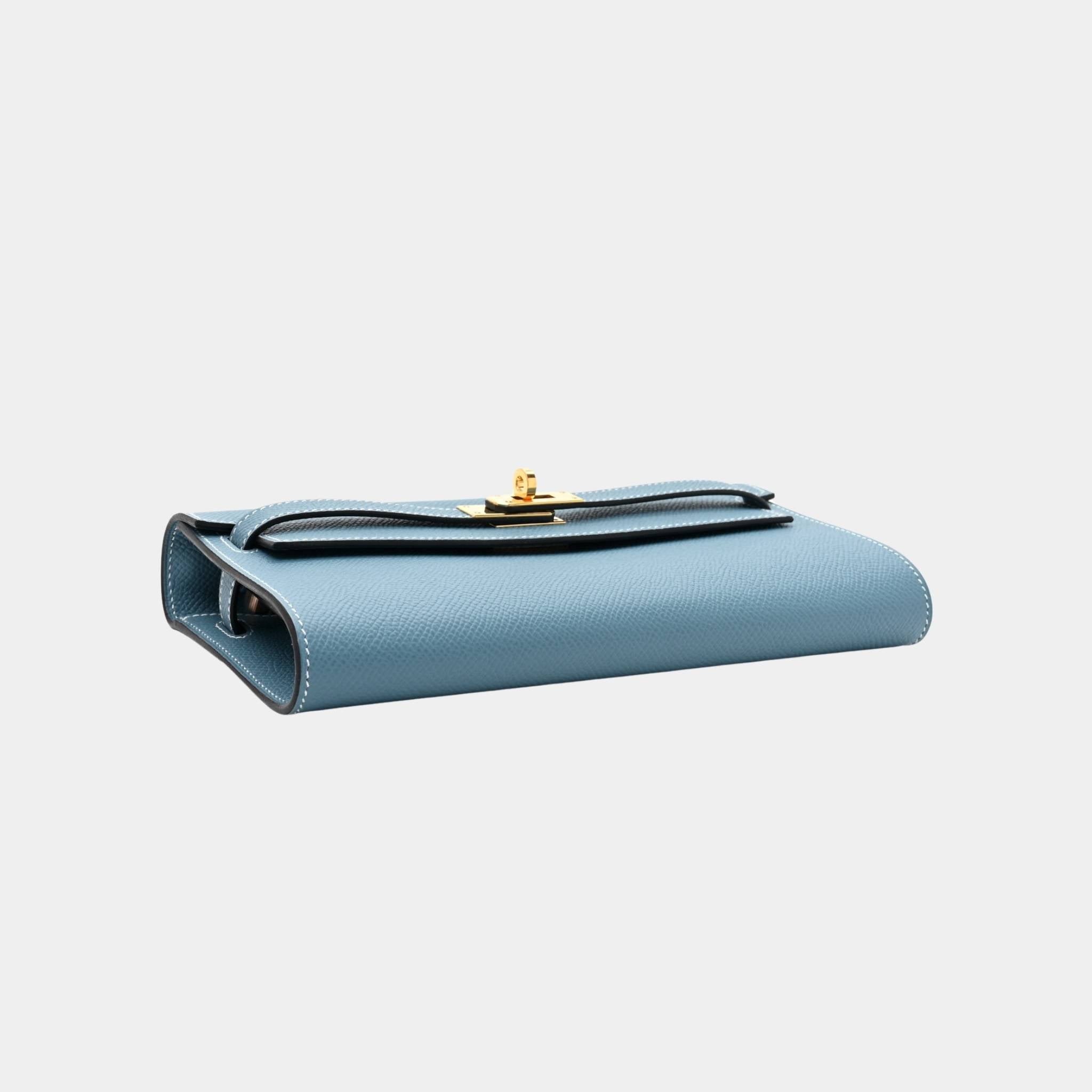 Kelly Wallet To Go Bleu Jeans GHW