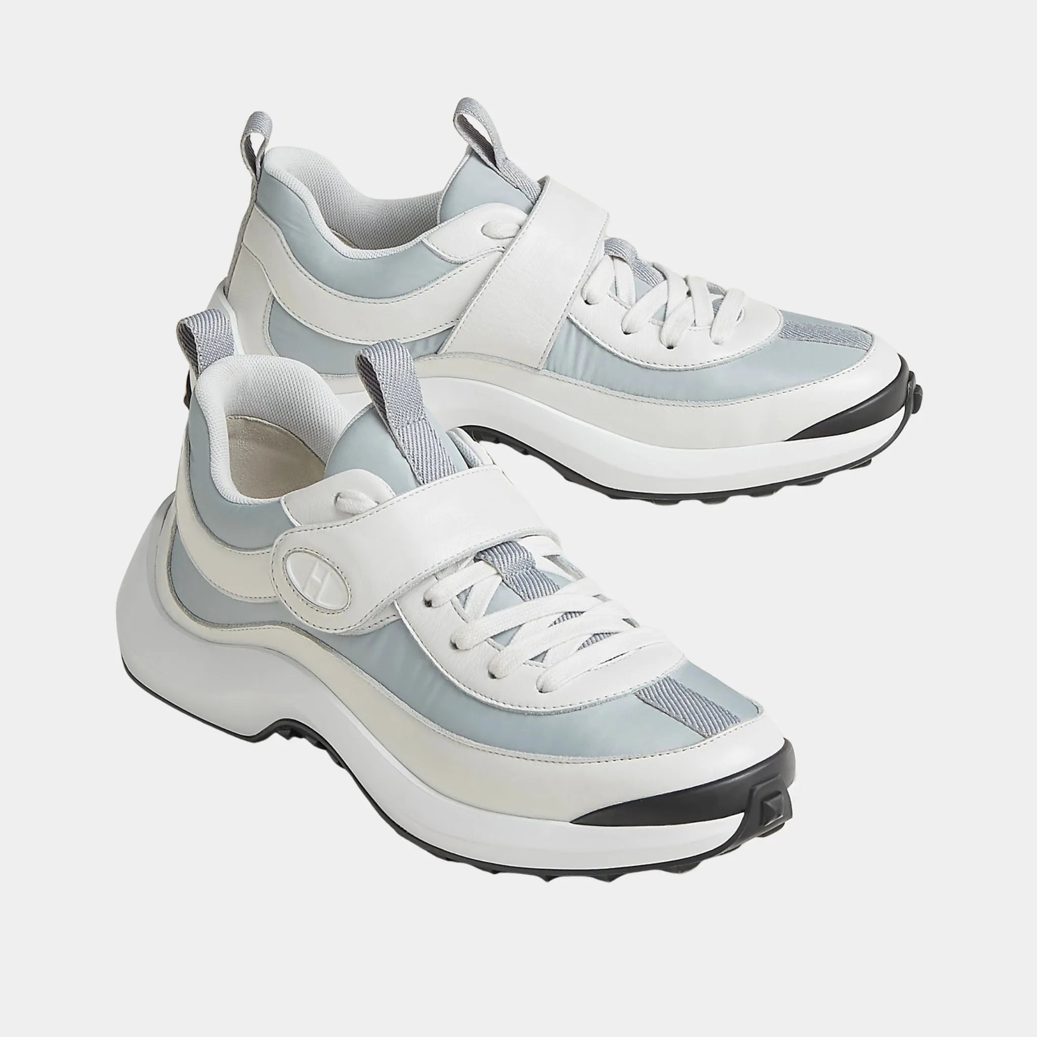 Loop Sneakers in Parachute Fabric and Calfskin