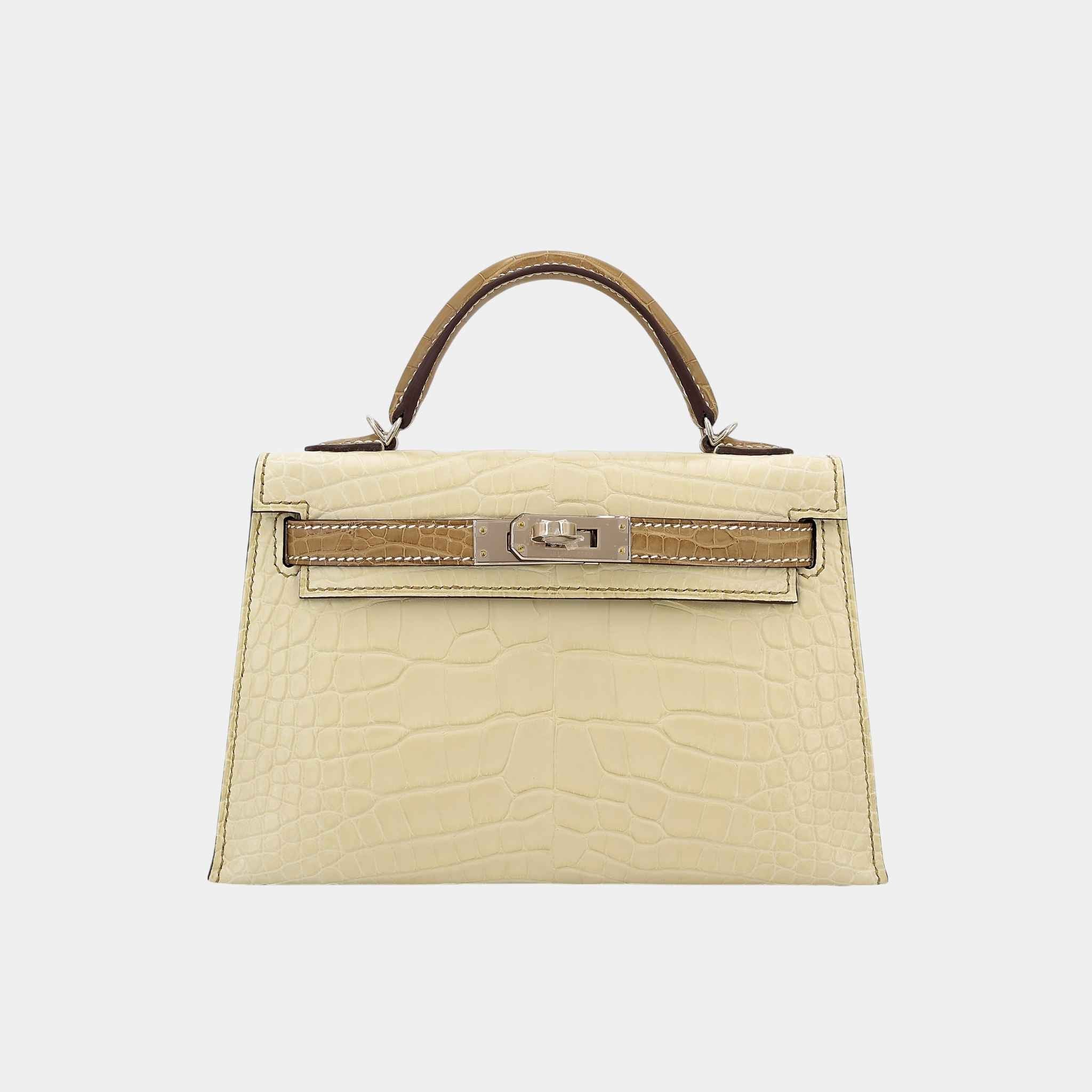Mini Kelly II HSS Matte Alligator Vanille/Kraft PBHW