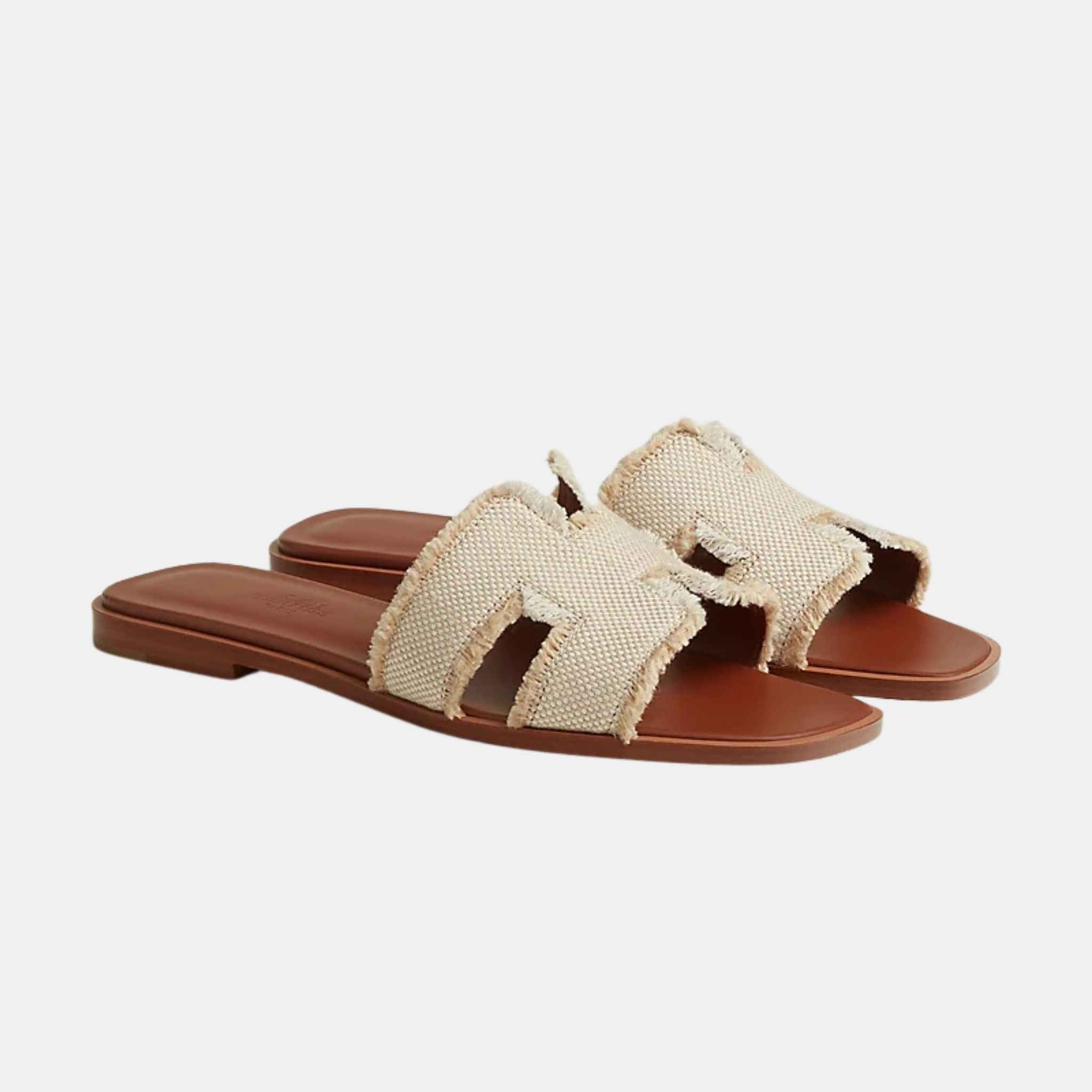 Oran Sandal Fringed Linen