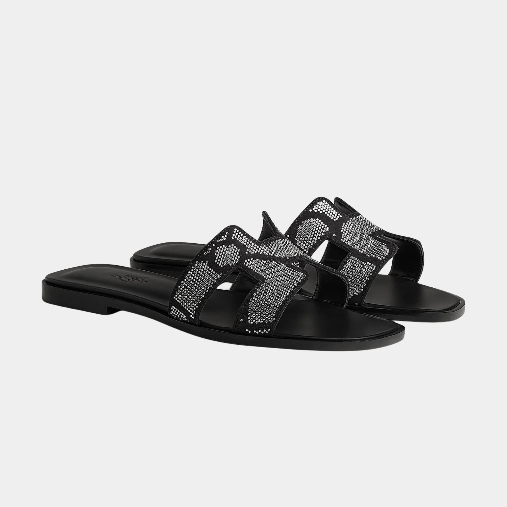 Oran Sandal in Suede with Figure Artistique Rhinestone