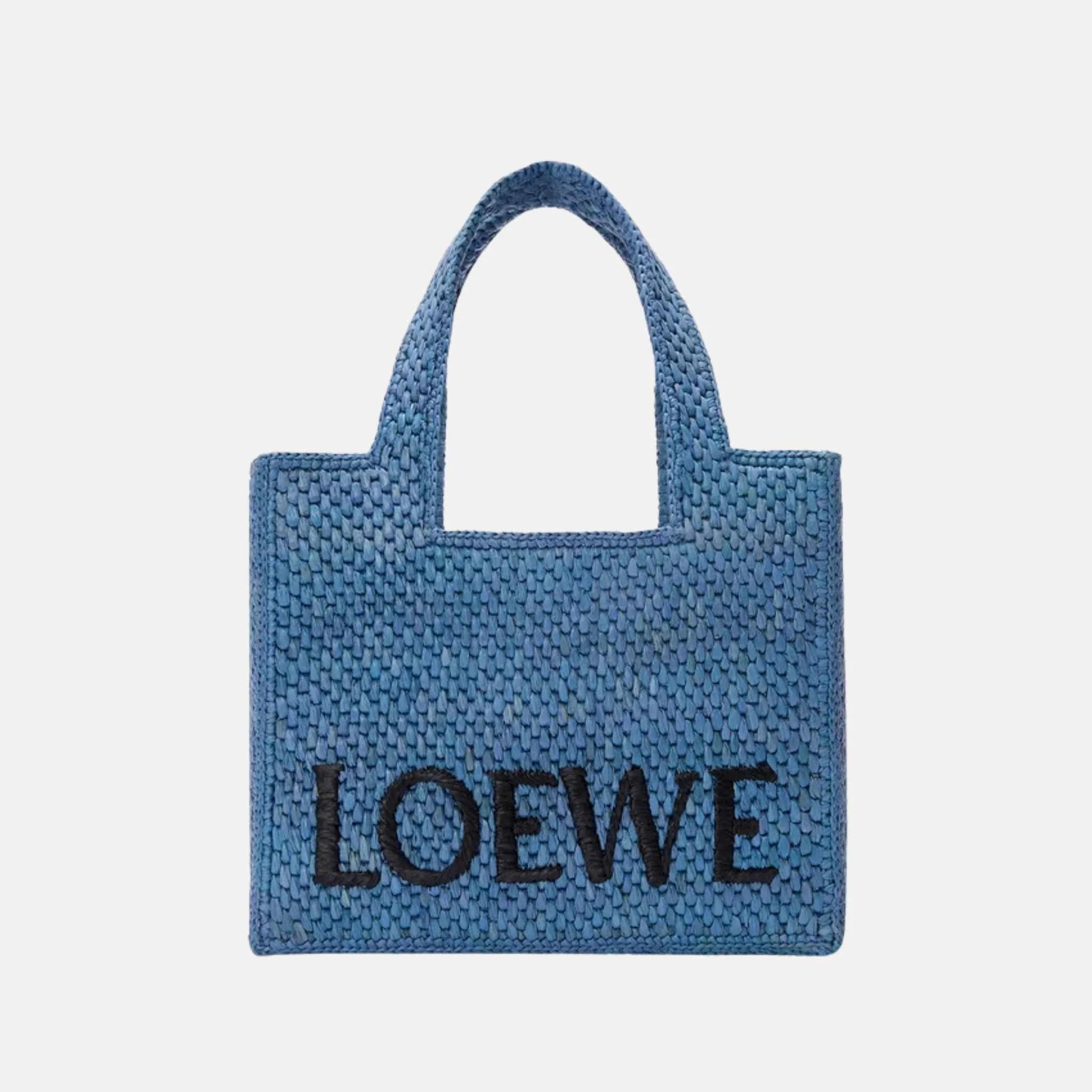 Medium Font Tote in Raffia