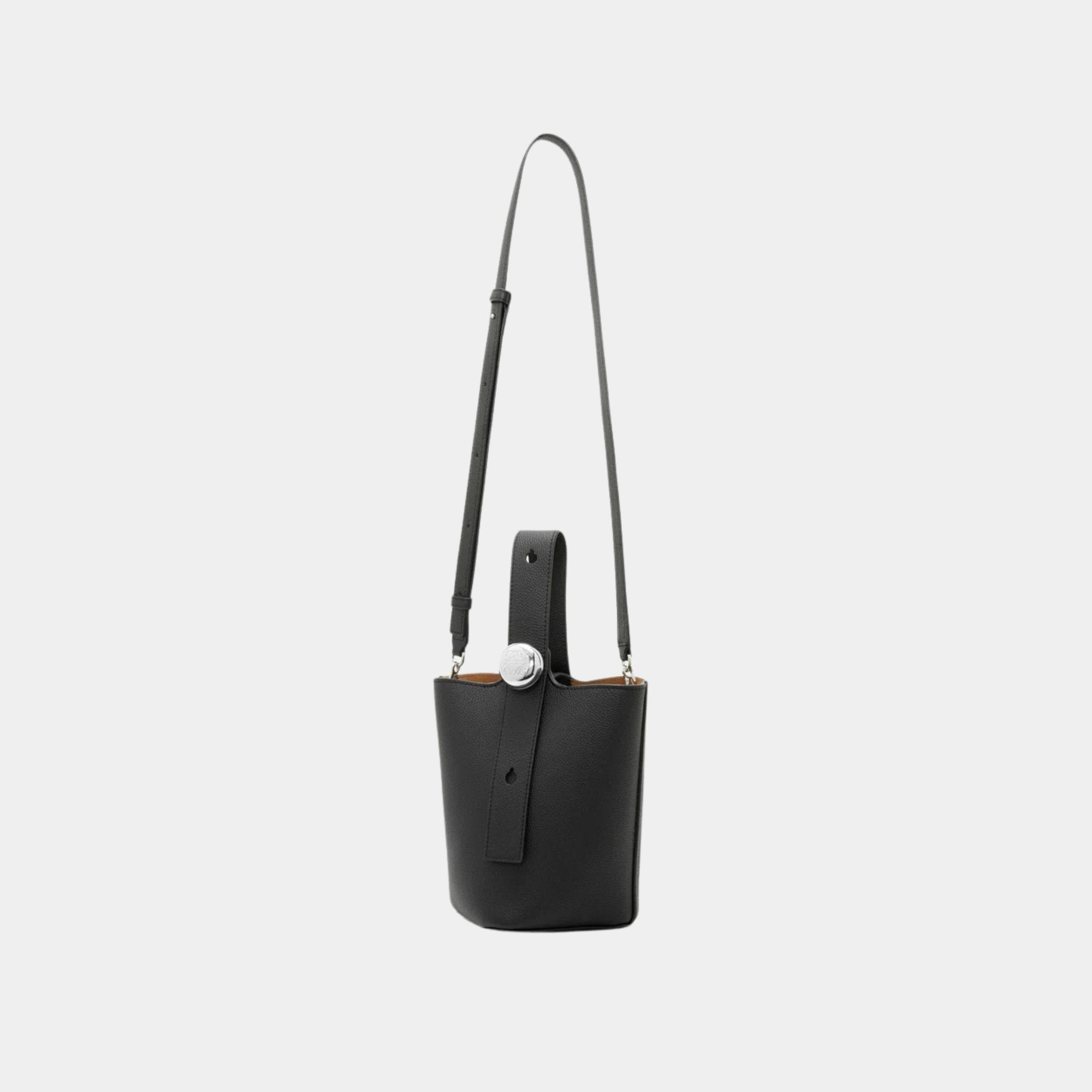 Mini Pebble Bucket Bag In Soft Grained Calfskin