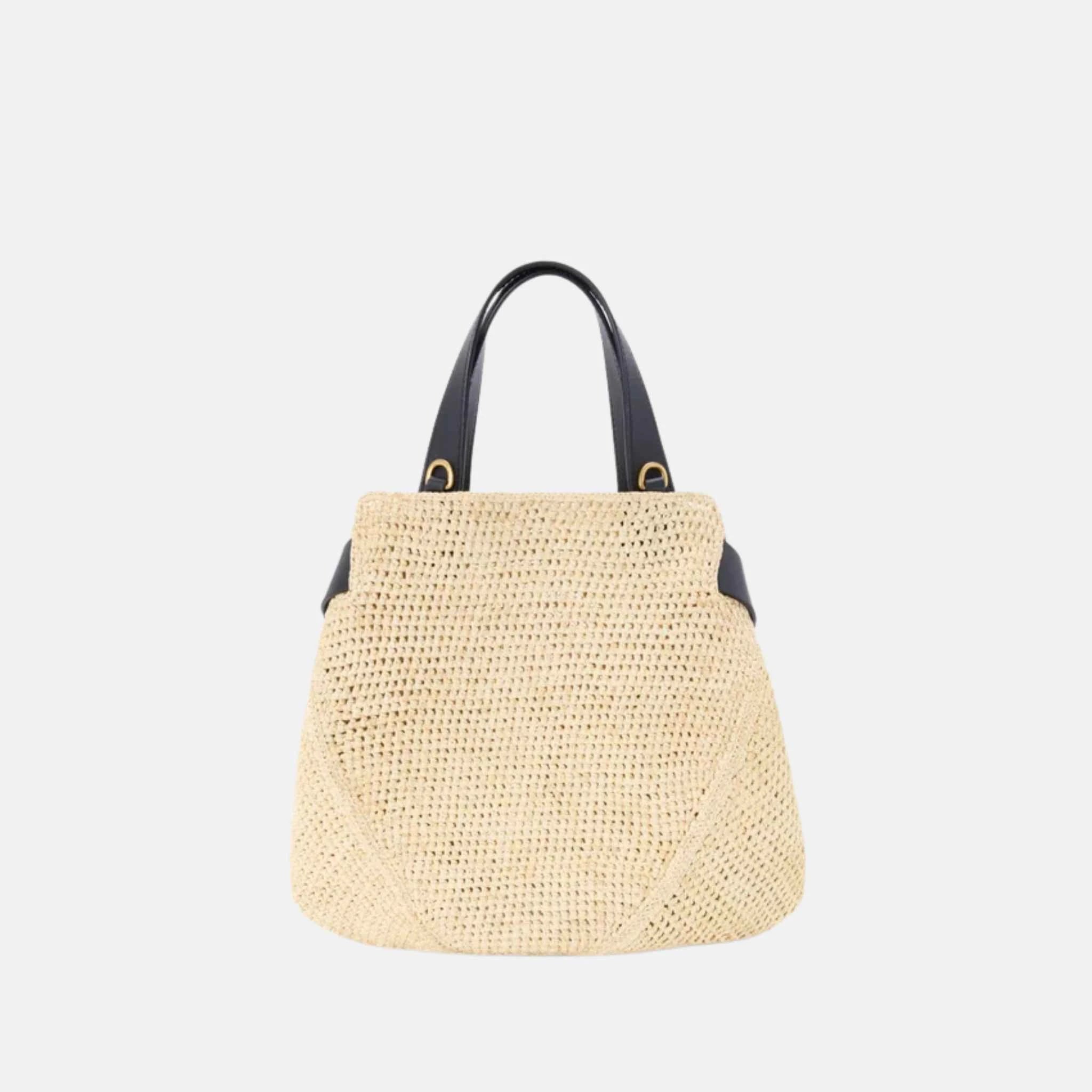 Mini Punch Hole Shopper in Raffia