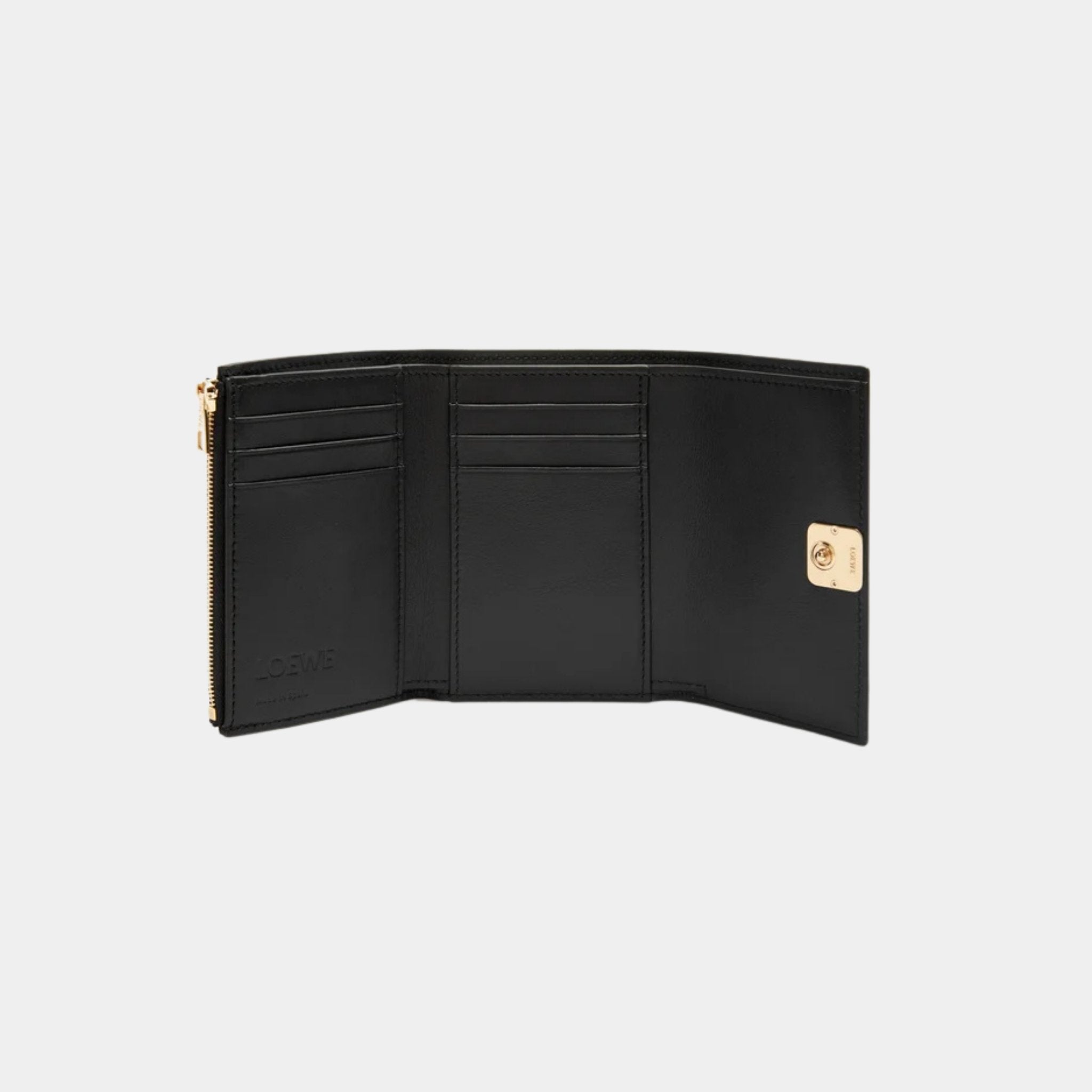 Puffer Anagram Small Vertical Wallet In Shiny Nappa Calfskin