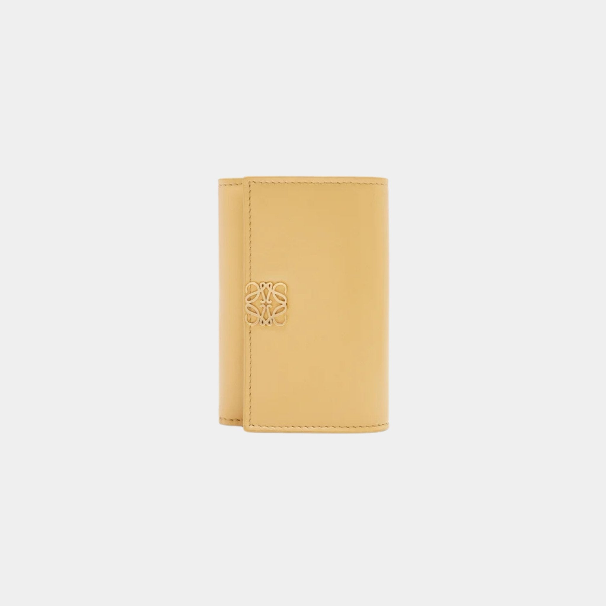 Puffer Anagram Small Vertical Wallet In Shiny Nappa Calfskin