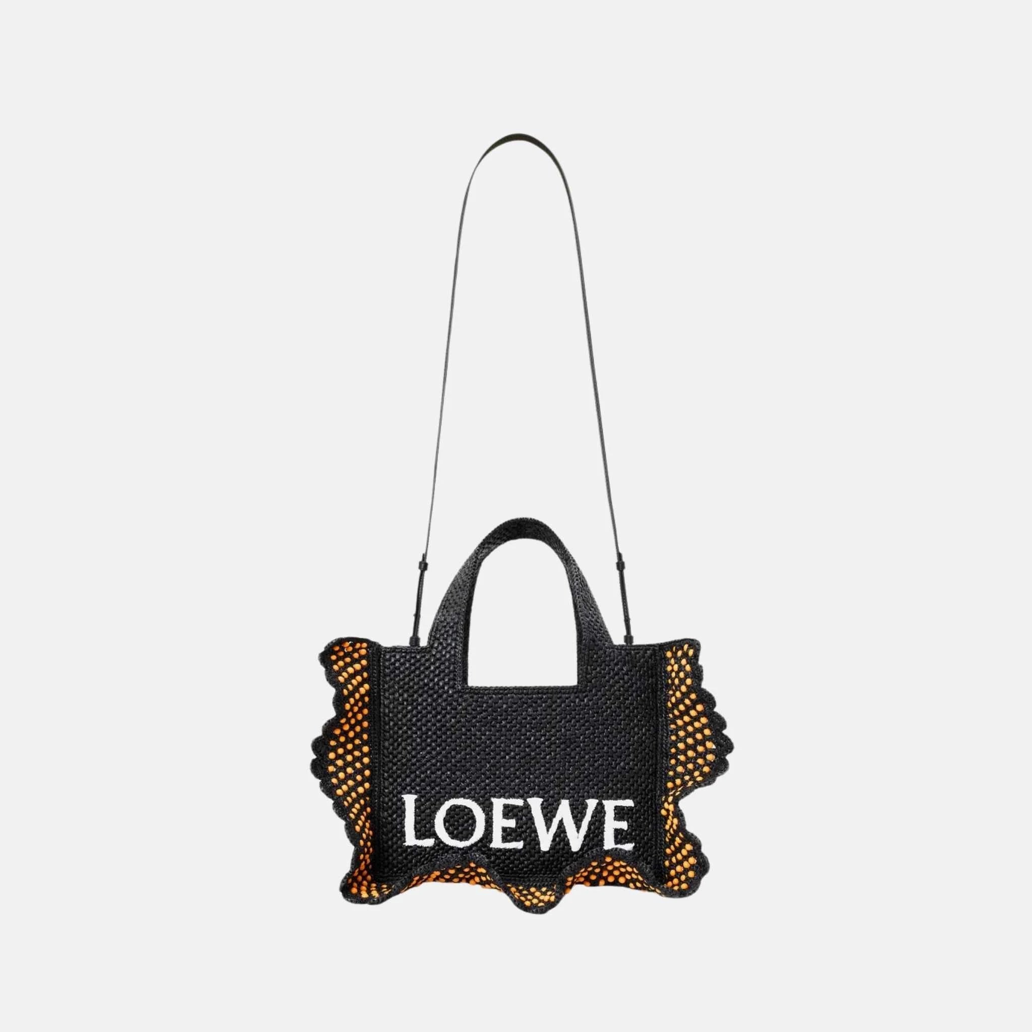 Small Font Tote in Raffia