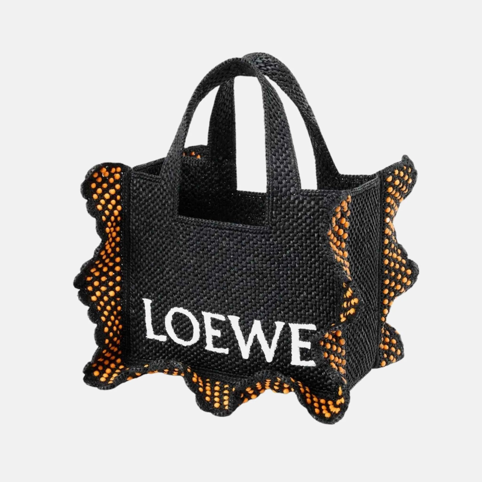Small Font Tote in Raffia