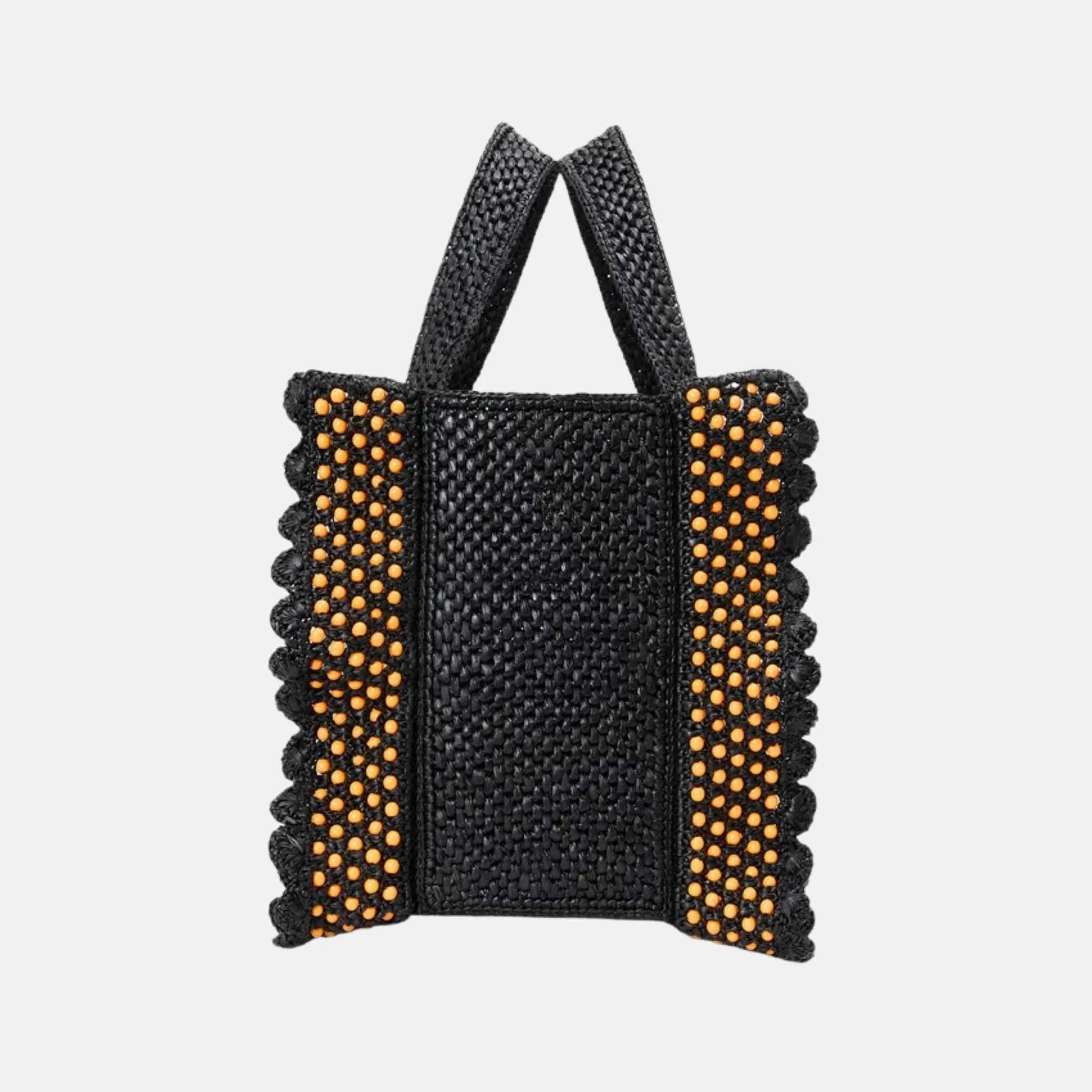 Small Font Tote in Raffia