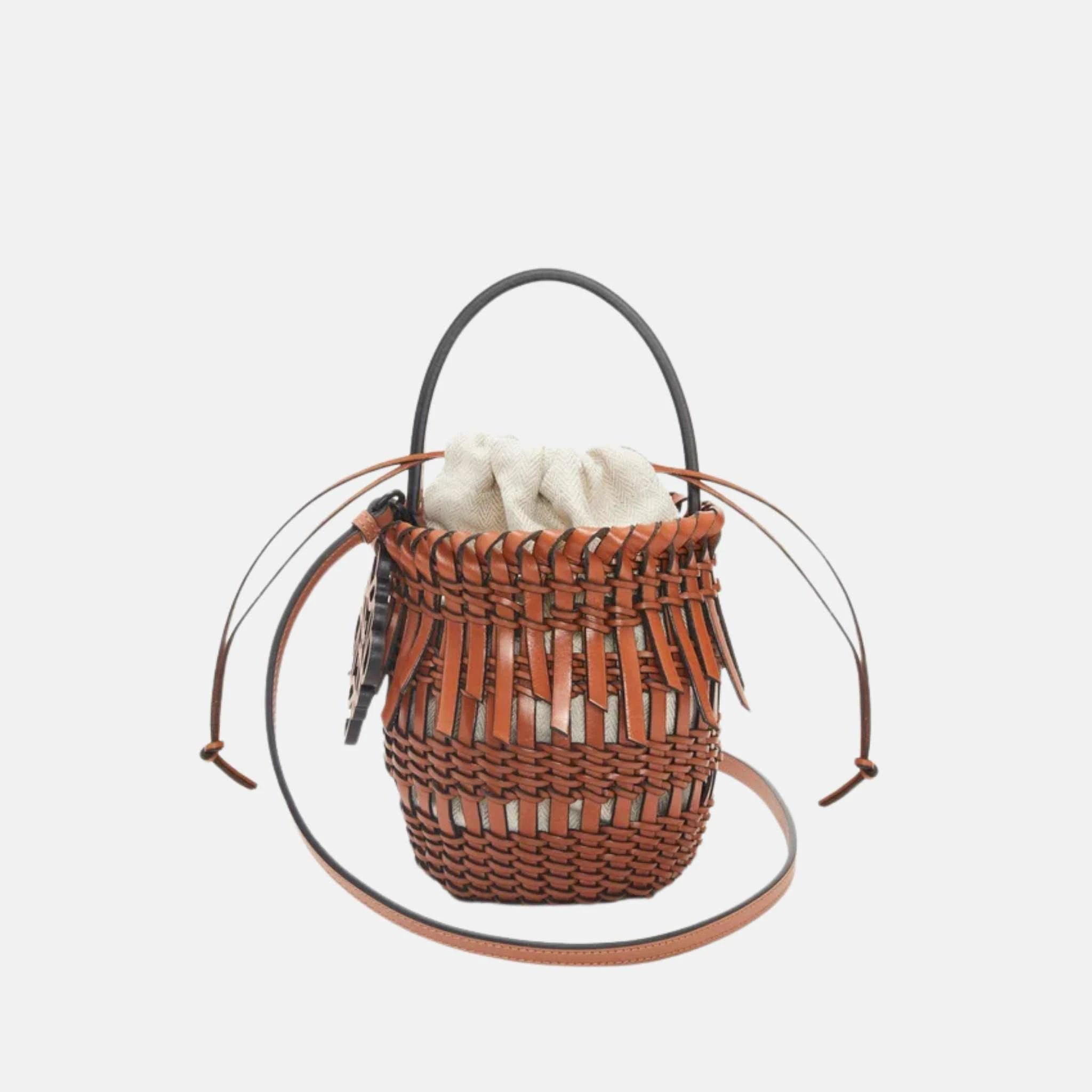 Small Fringe Bucket Bag in Calfskin