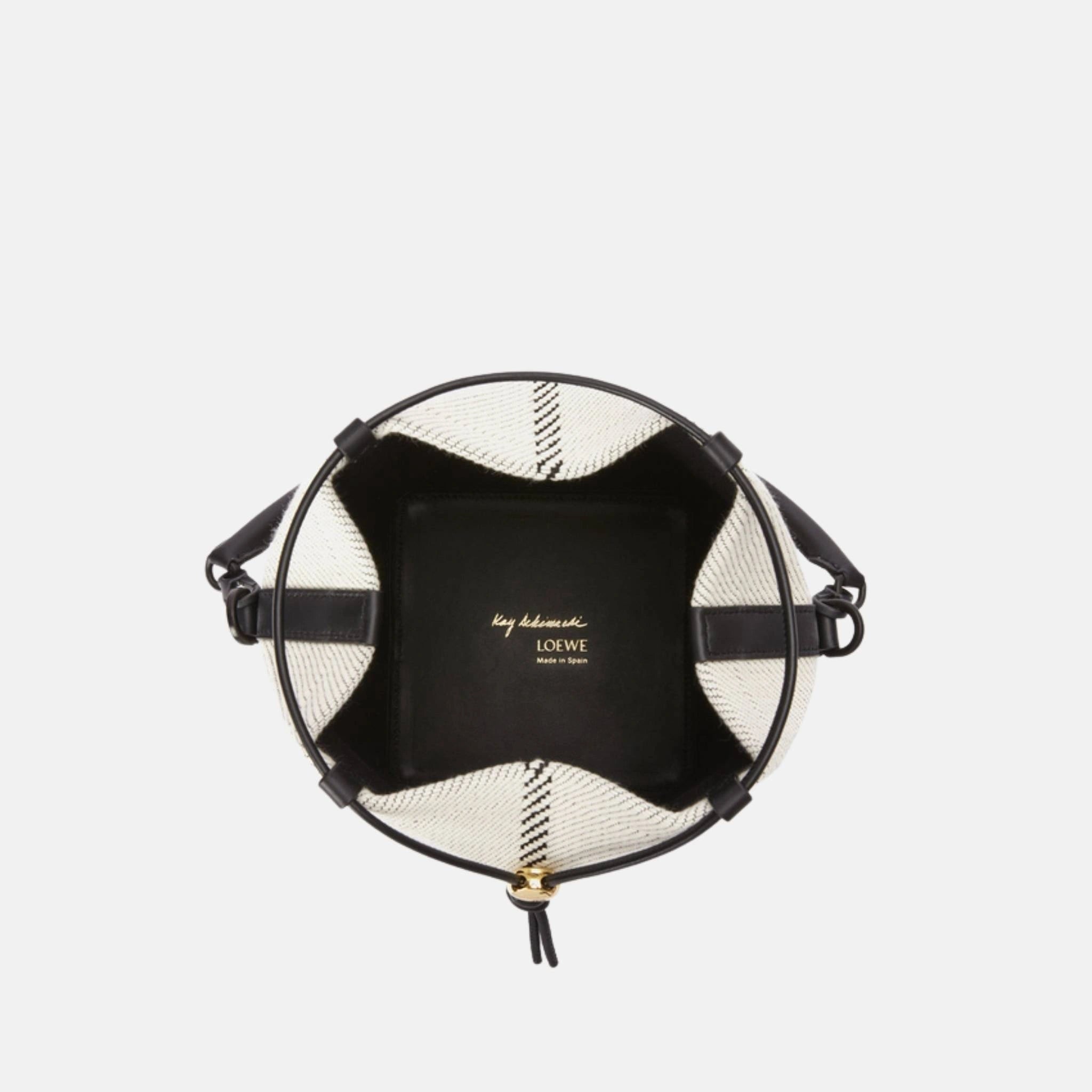 Treasure Bako Bucket in Canvas Jacquard and Calfskin