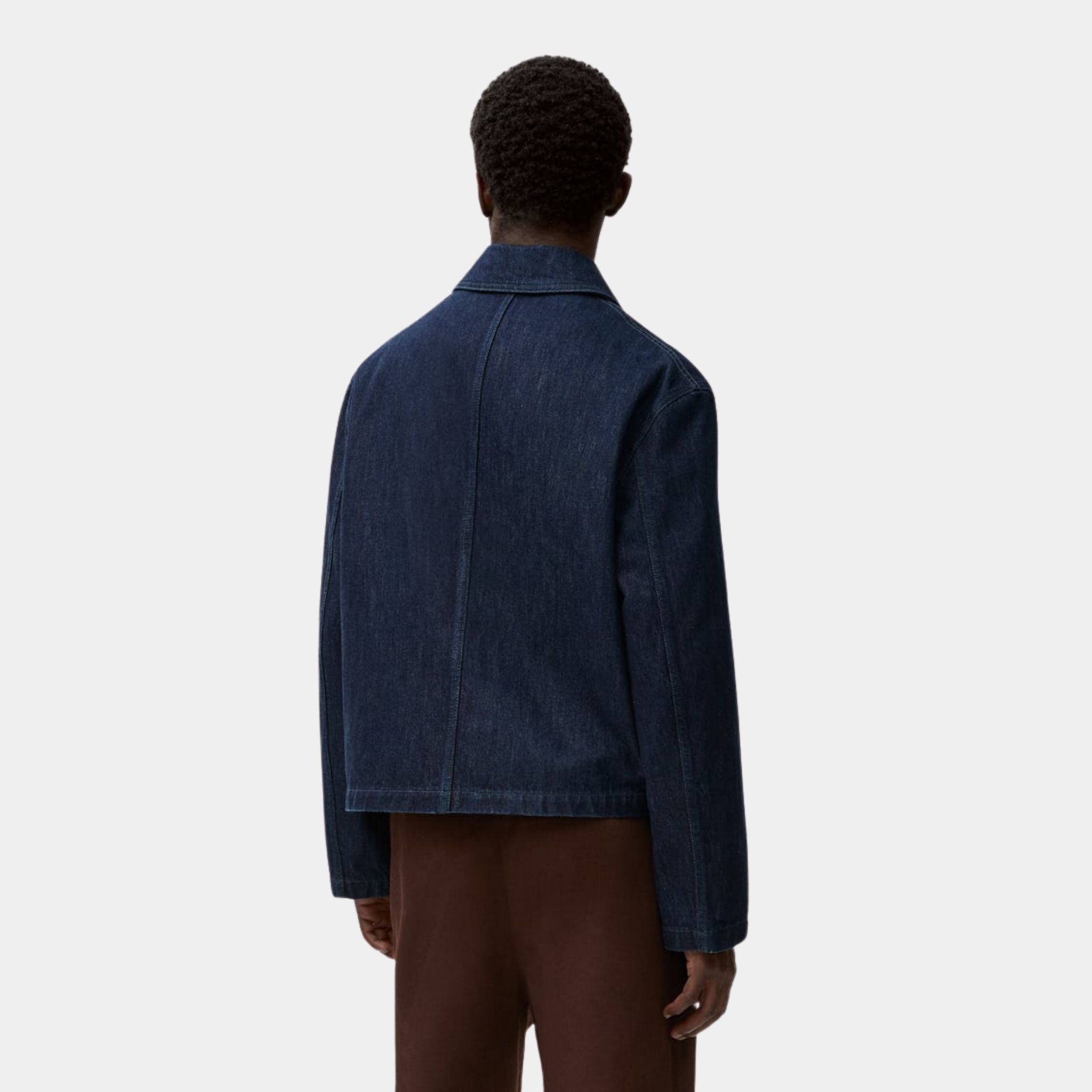Workwear Jacket in Washed Cotton Denim