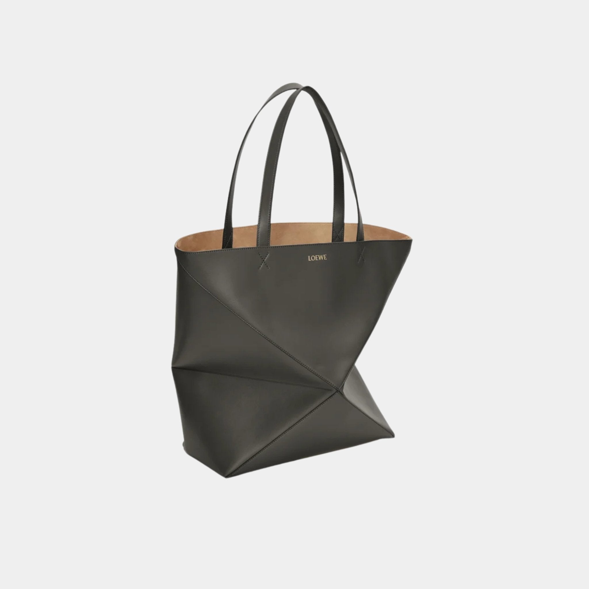 XL Puzzle Fold Tote Bag Shiny Calf Leather