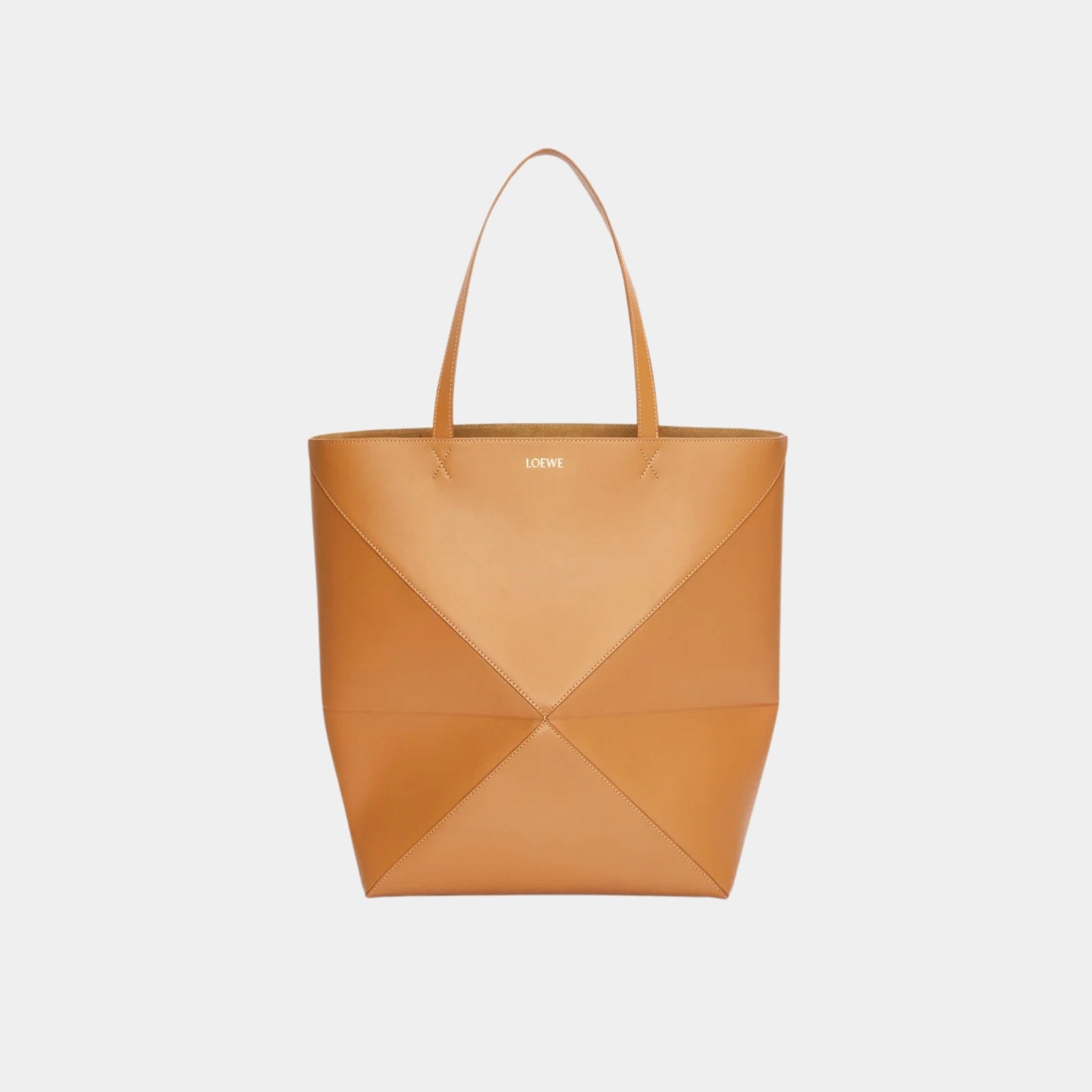 XL Puzzle Fold Tote Bag Shiny Calf Leather