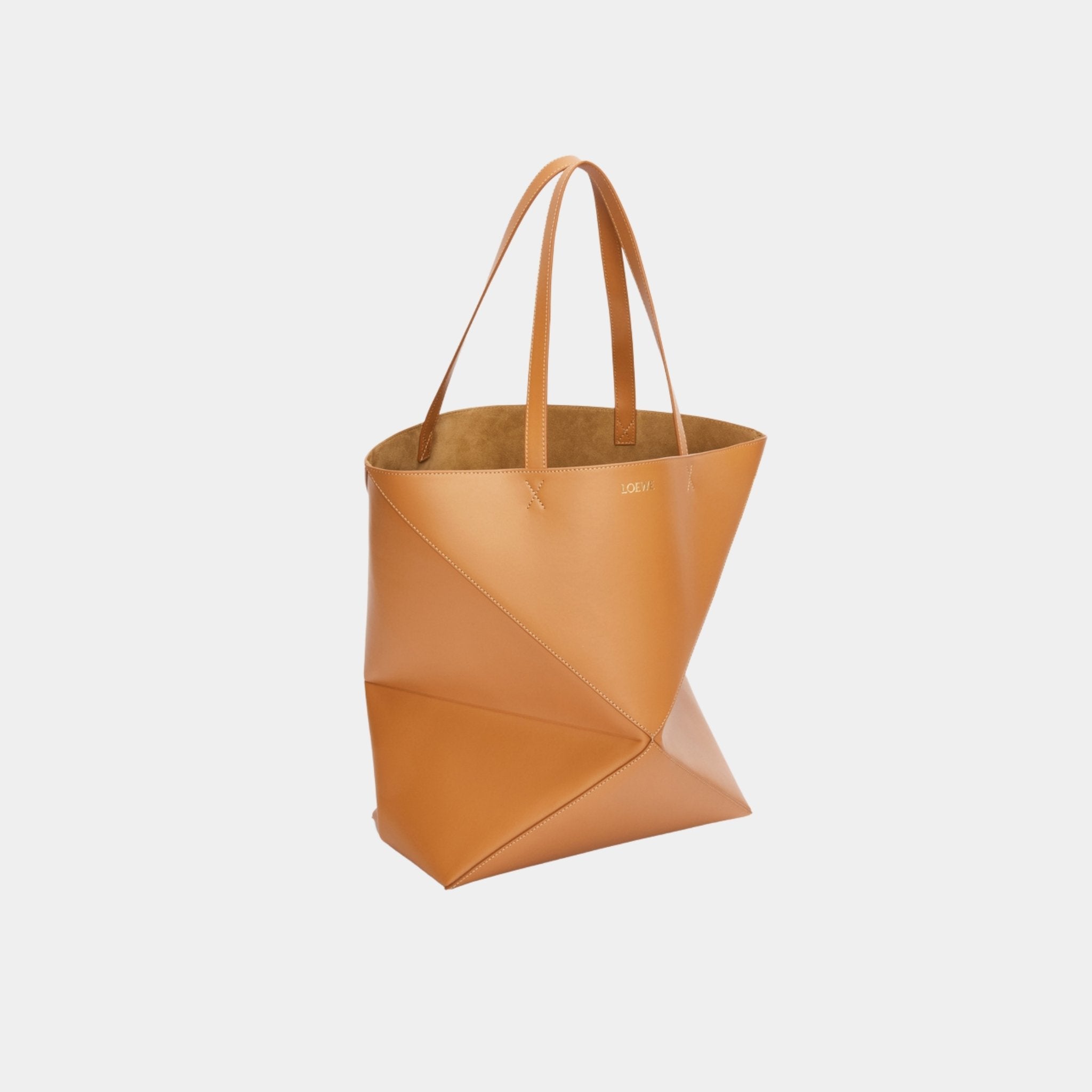 XL Puzzle Fold Tote Bag Shiny Calf Leather