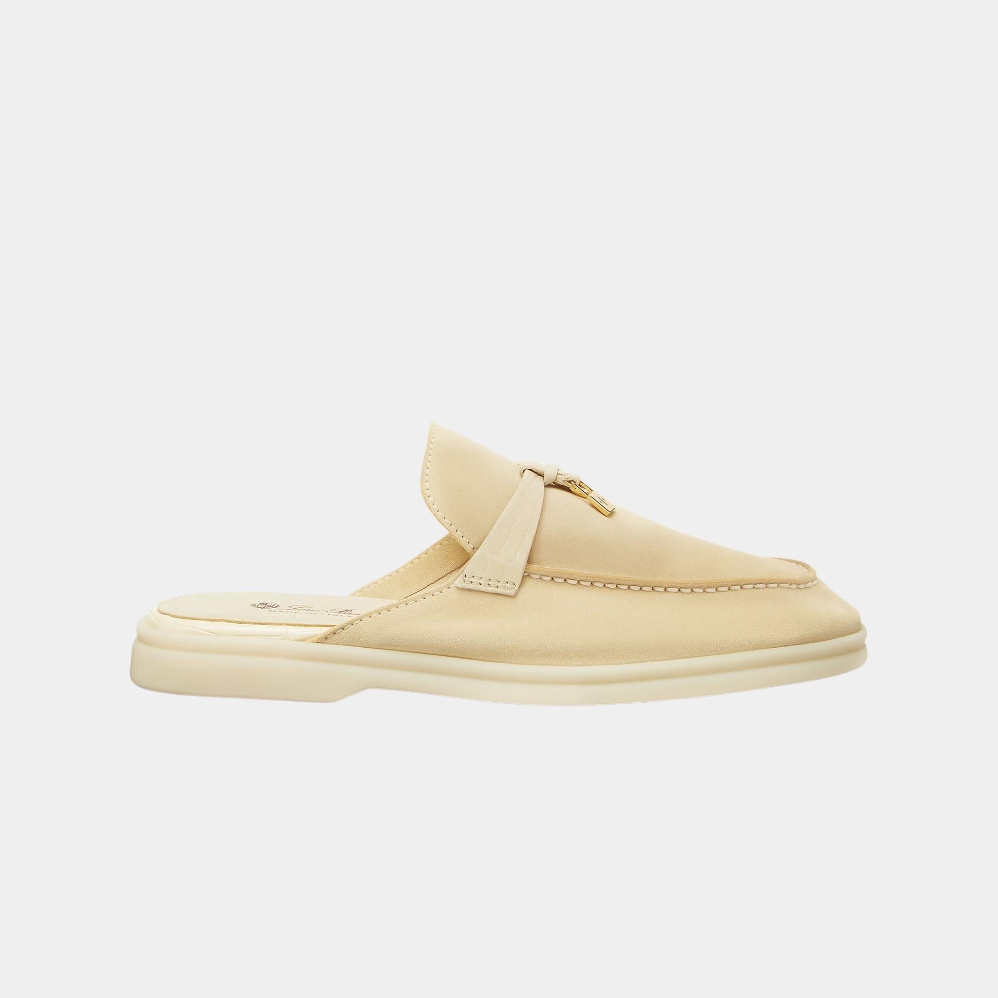 Charms Walk Babouche Suede Loafer With Alligator Saddles