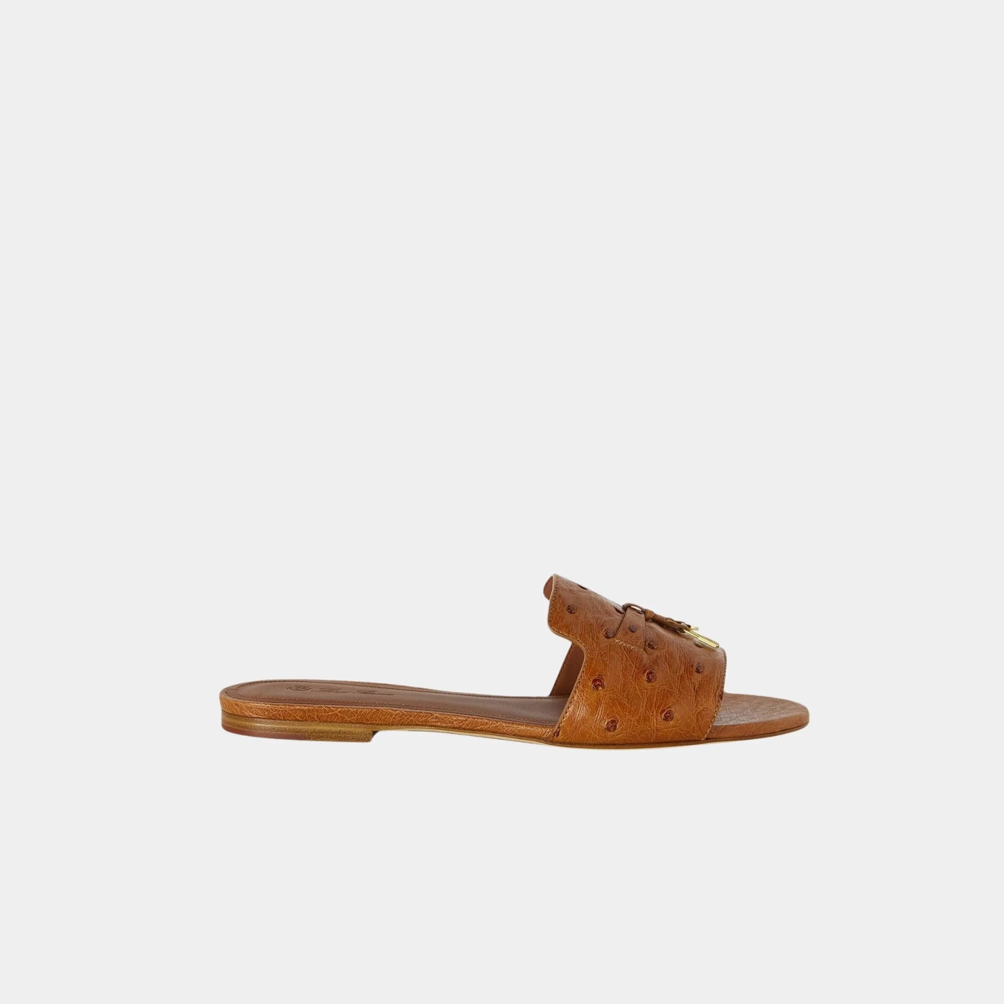 Summer Charms Ostrich Leather Flat Sandal