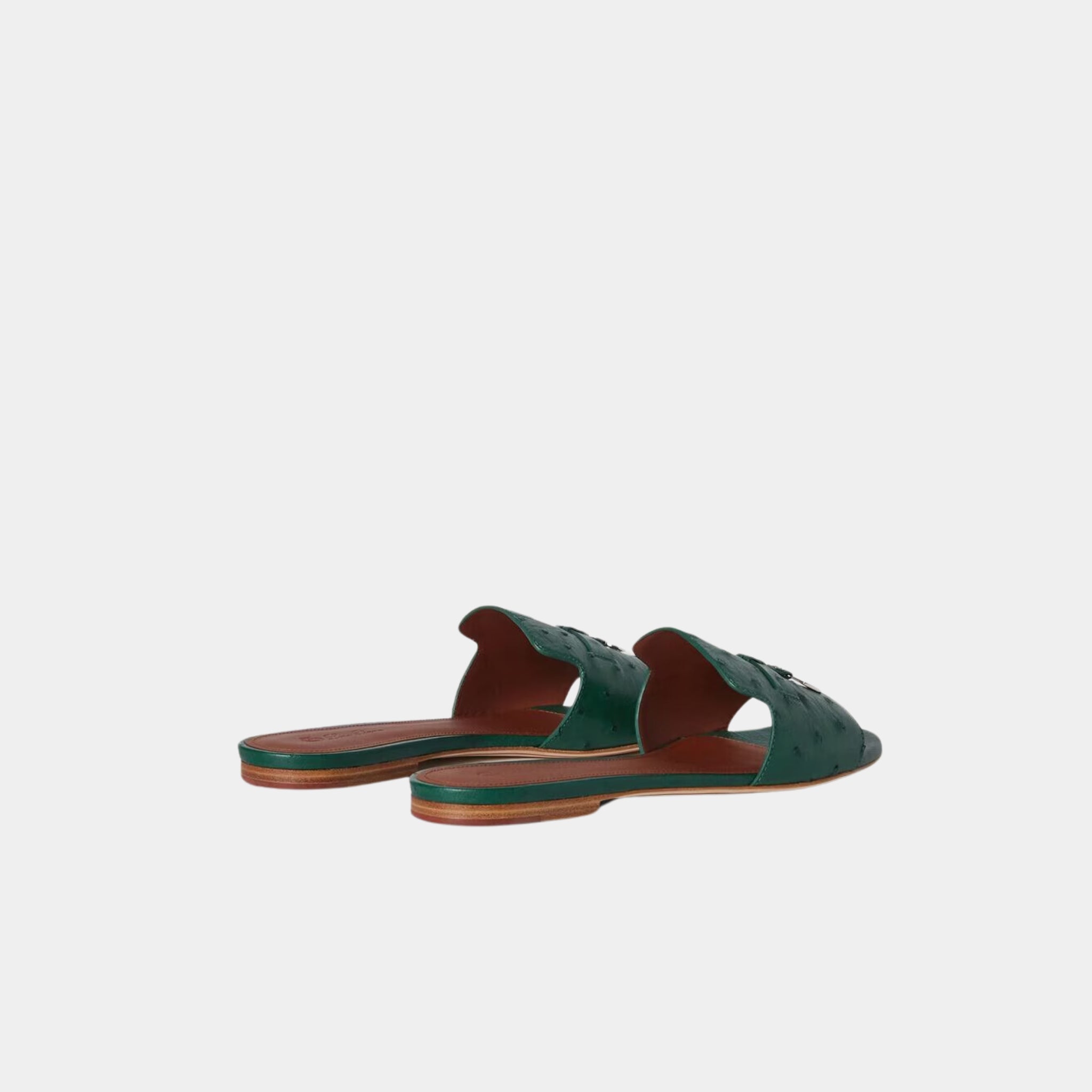 Summer Charms Sandal Flats Ostrich Leather
