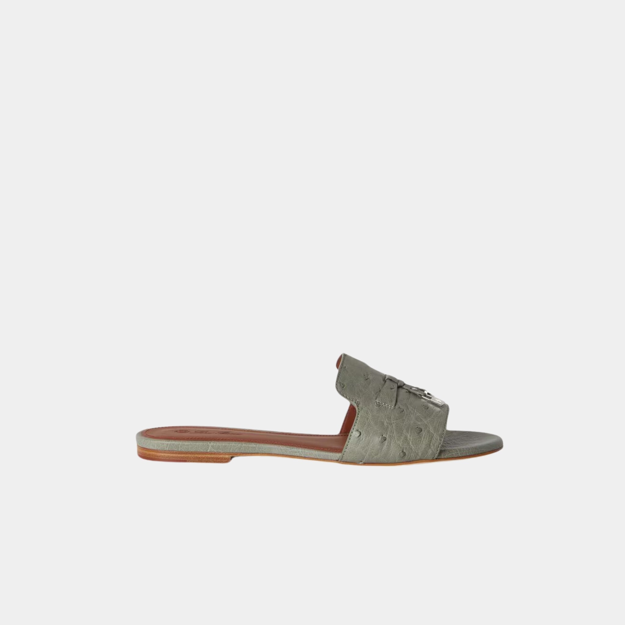 Summer Charms Sandal Flats Ostrich Leather
