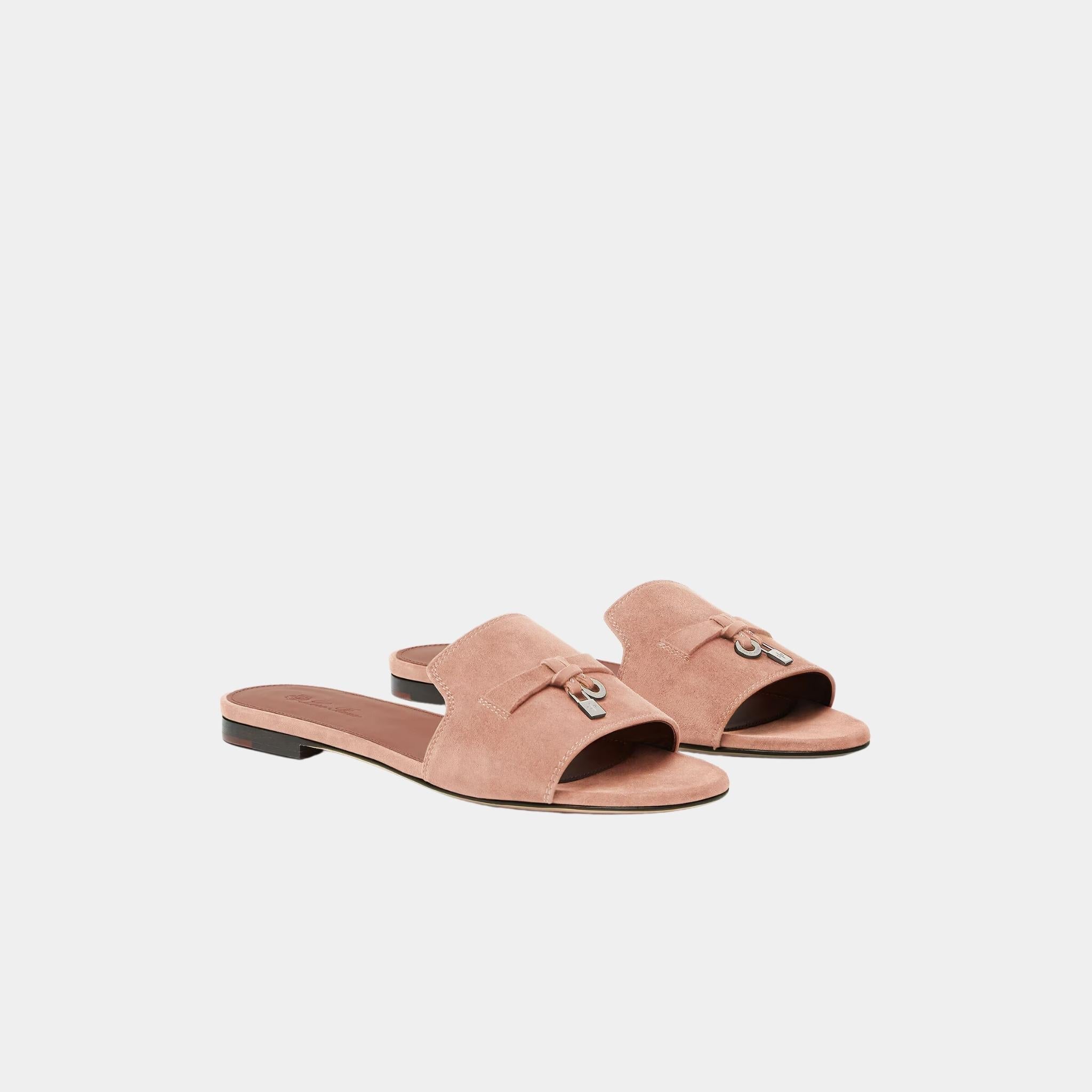 Summer Charms Suede Goatskin Flat Sandal