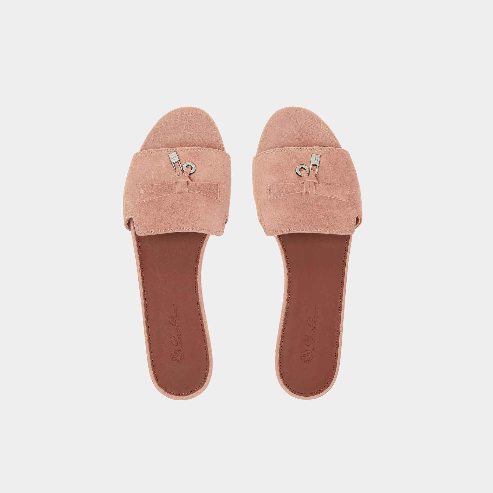 Summer Charms Suede Goatskin Flat Sandal