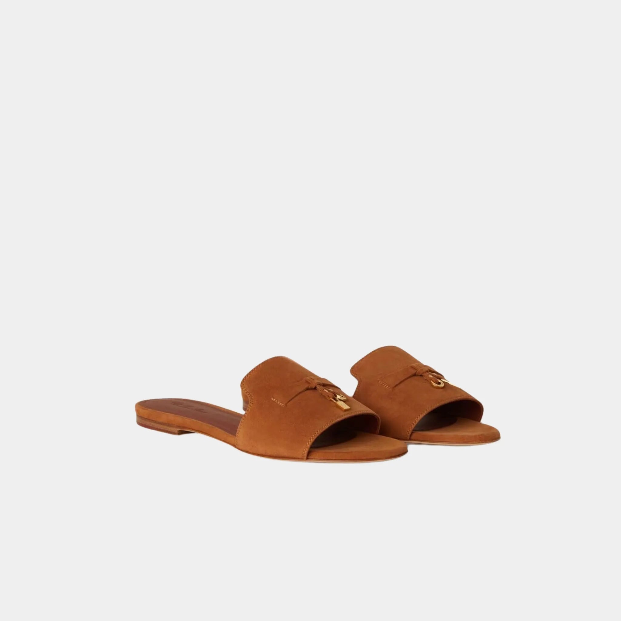 Summer Charms Suede Goatskin Flat Sandal
