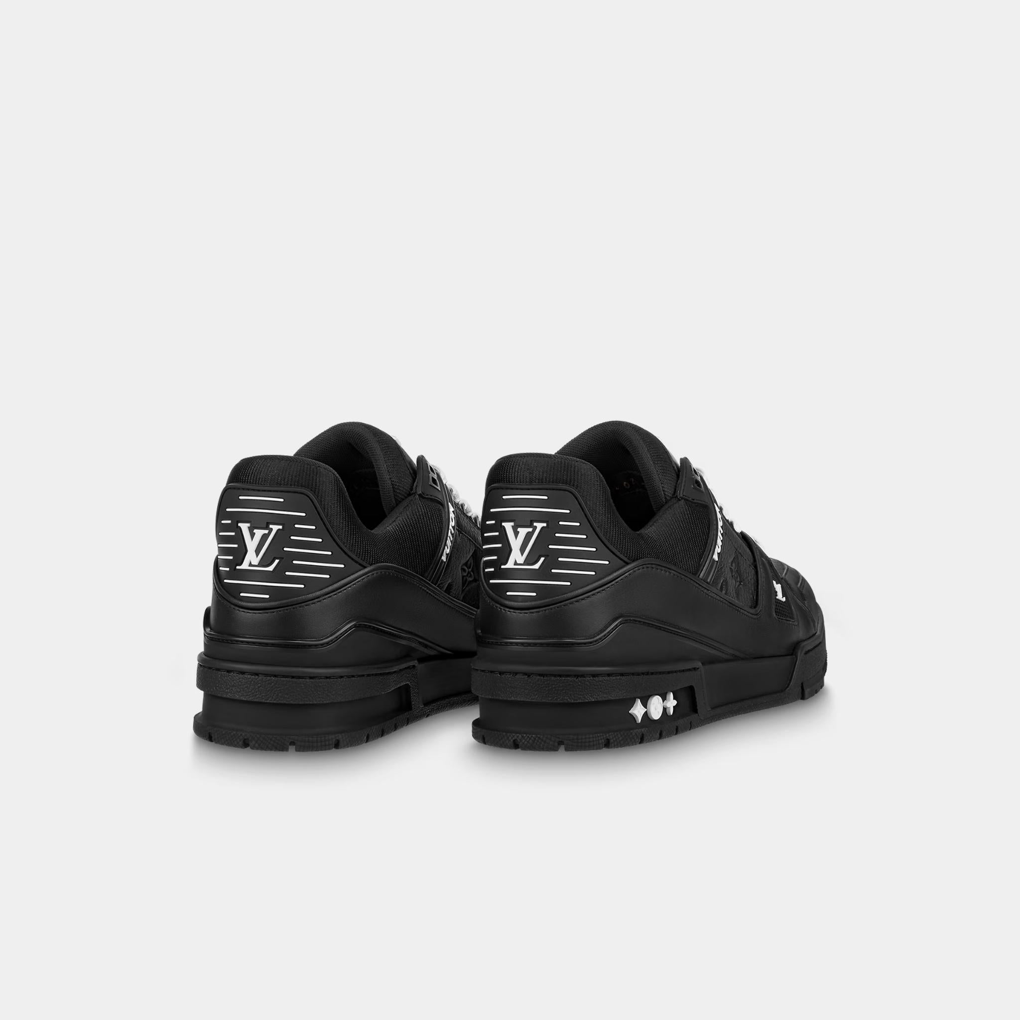 Black LV Trainer Sneaker Monogram Calf Leather
