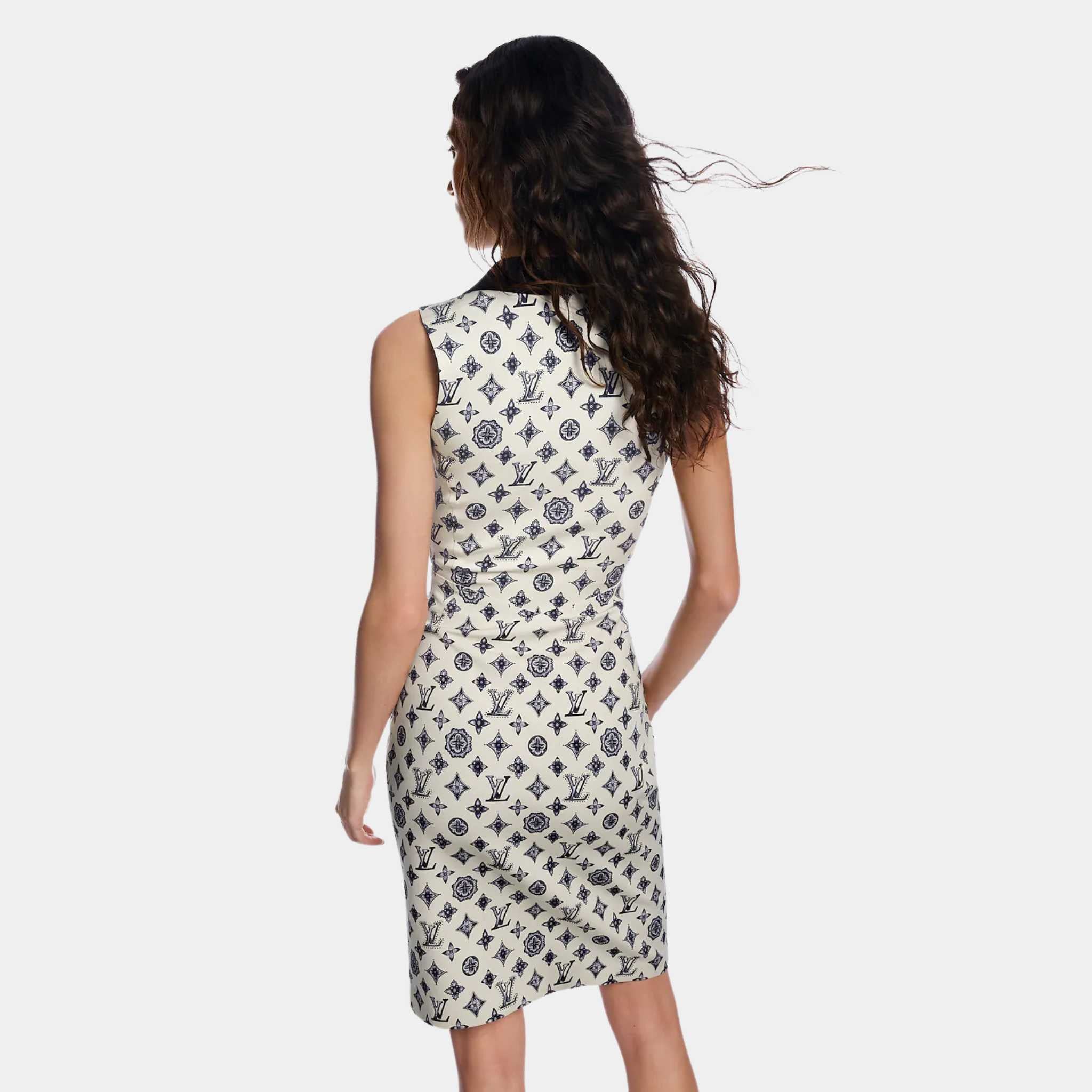 Monogram Fitted Dress Beige