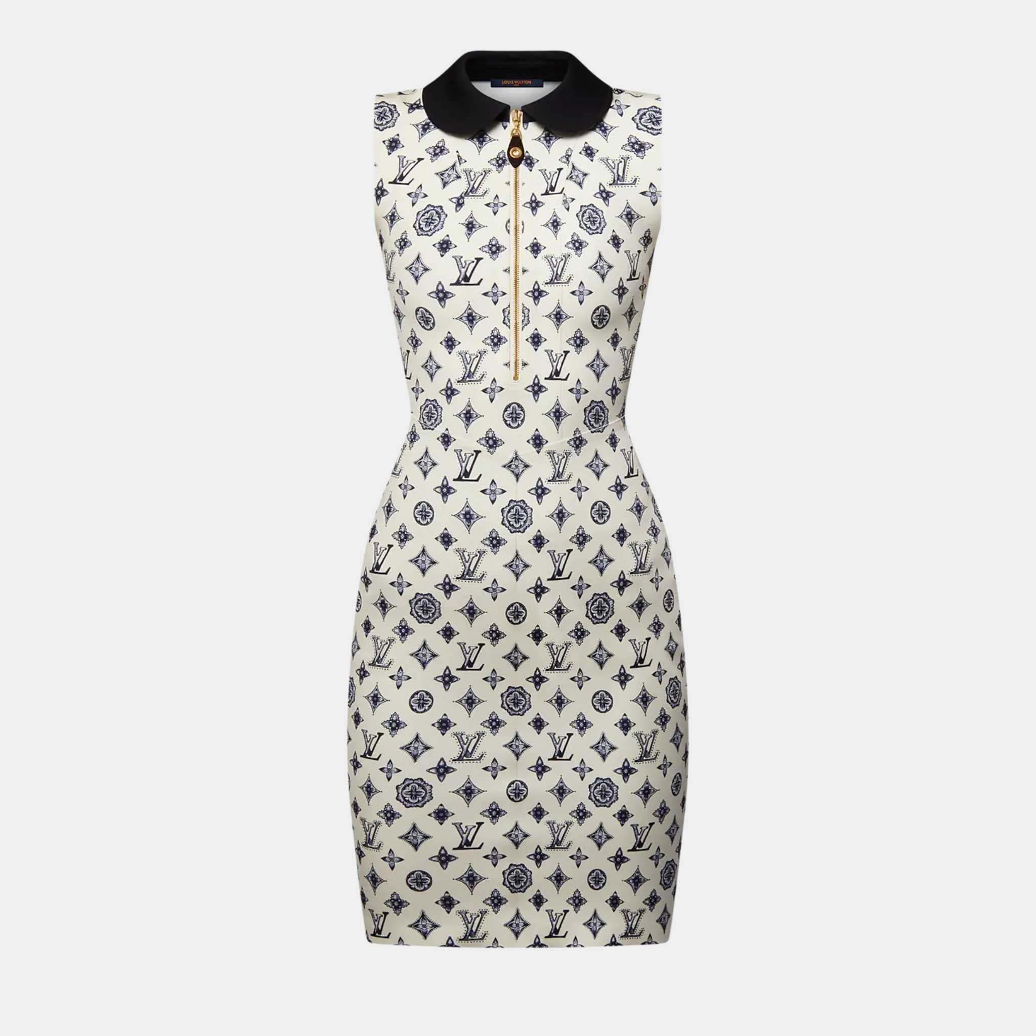 Monogram Fitted Dress Beige