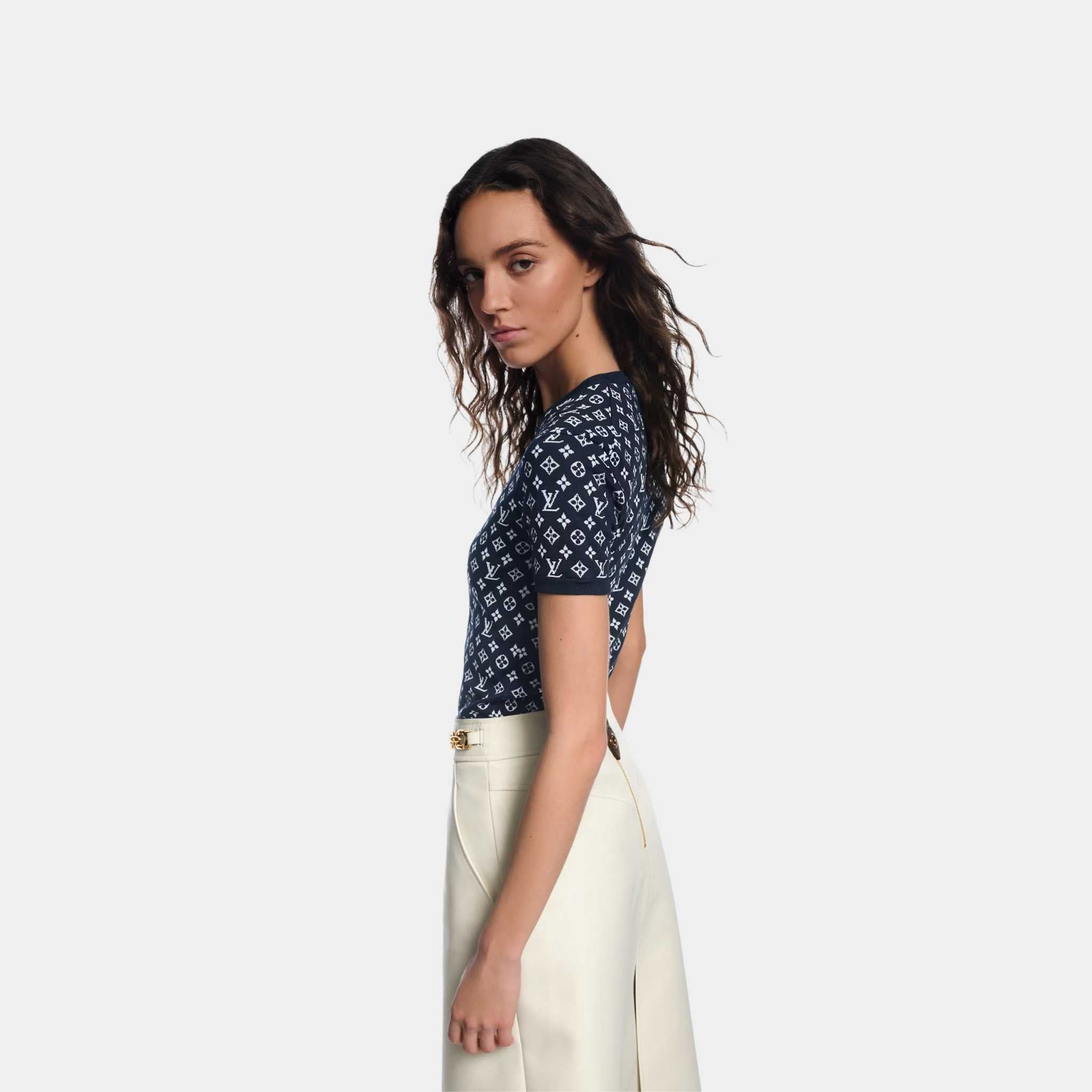 Monogram Jacquard Knit Top
