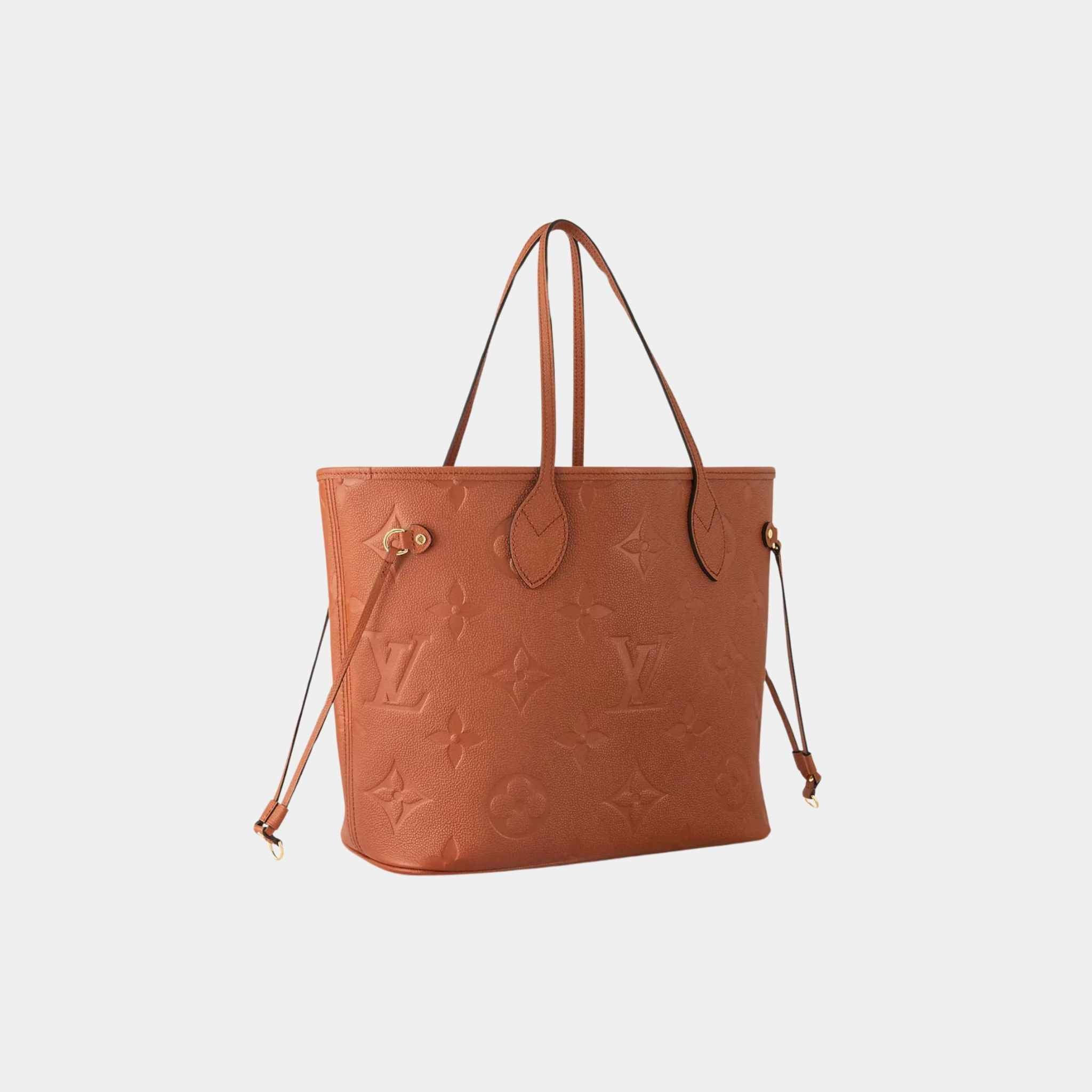 Neverfull MM Embossed Grained Cowhide Leather Handbag