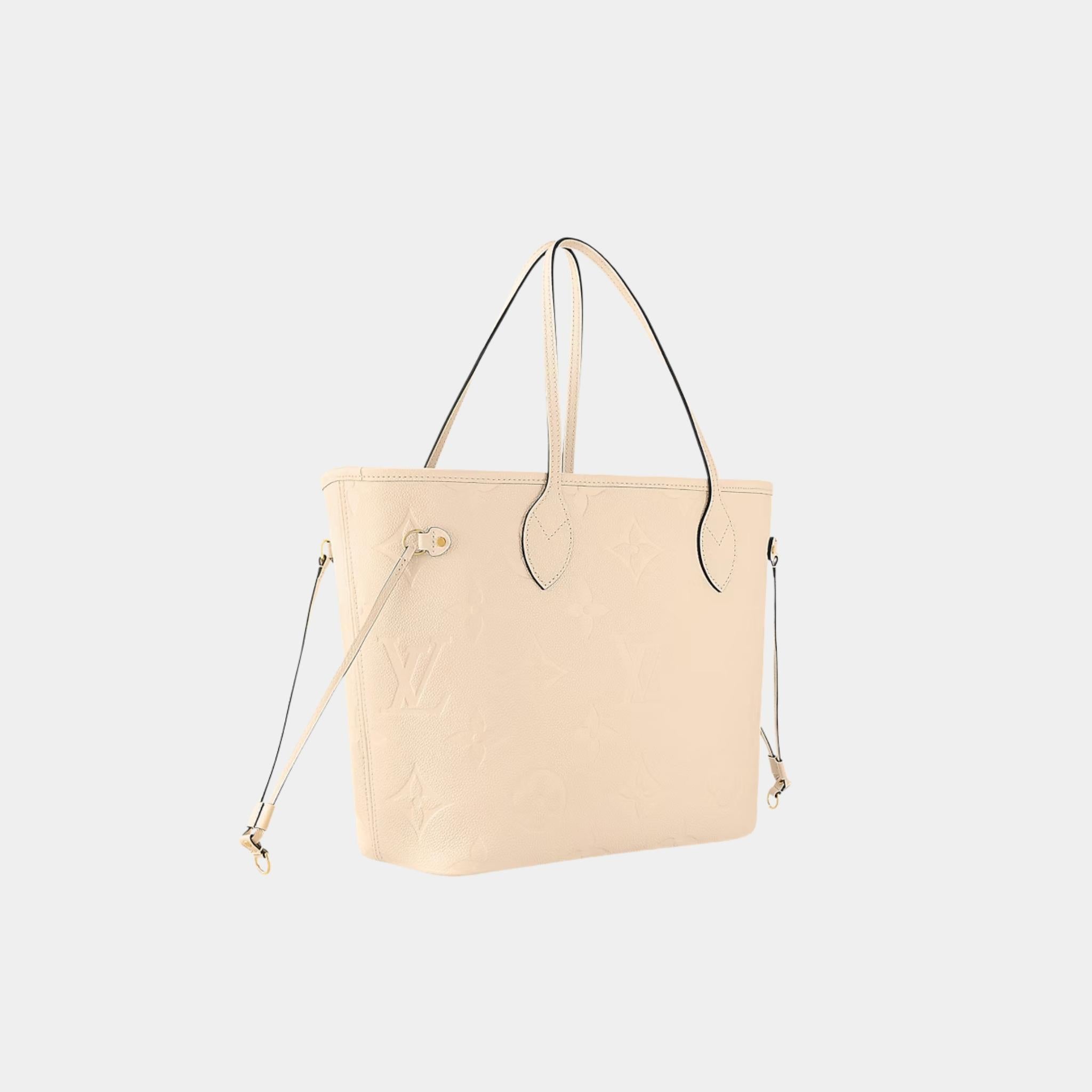 Neverfull MM Embossed Grained Cowhide Leather Handbag