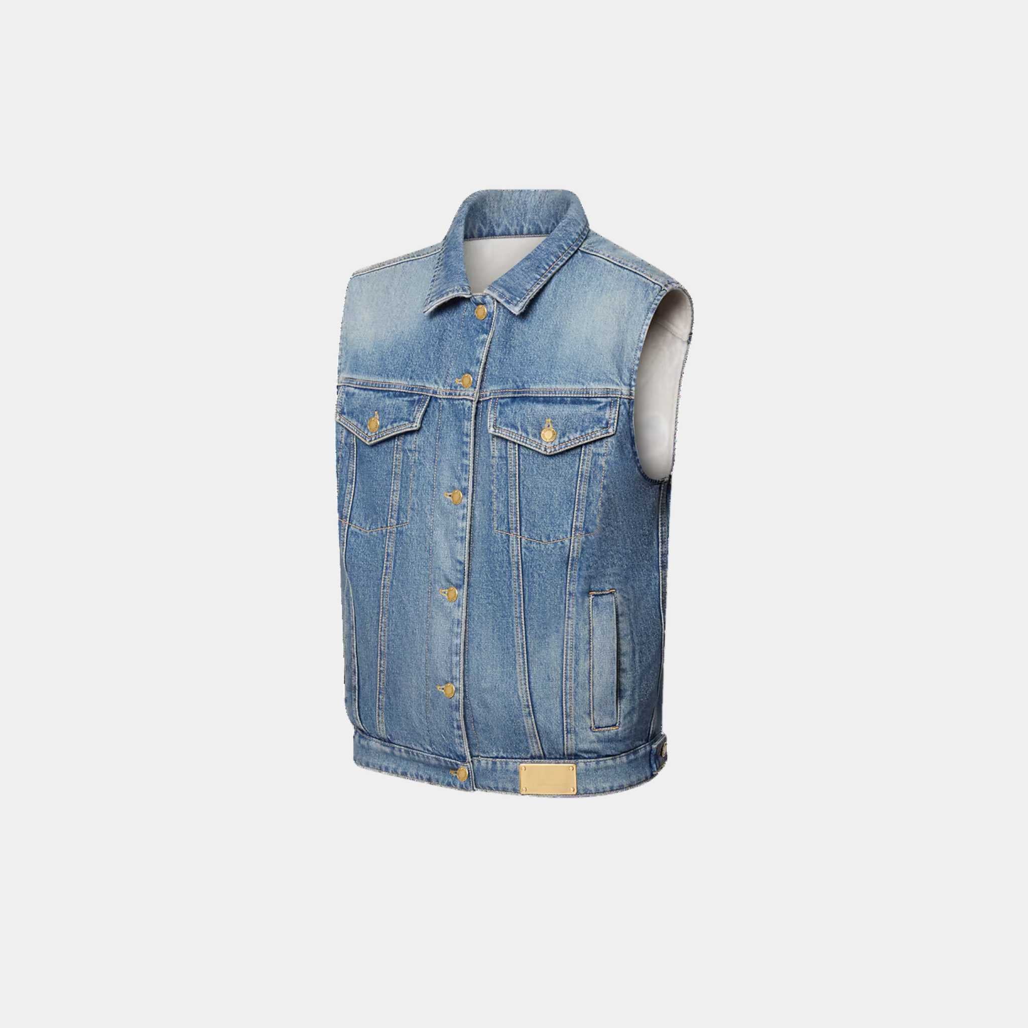 Reversible Sleeveless Denim Jacket