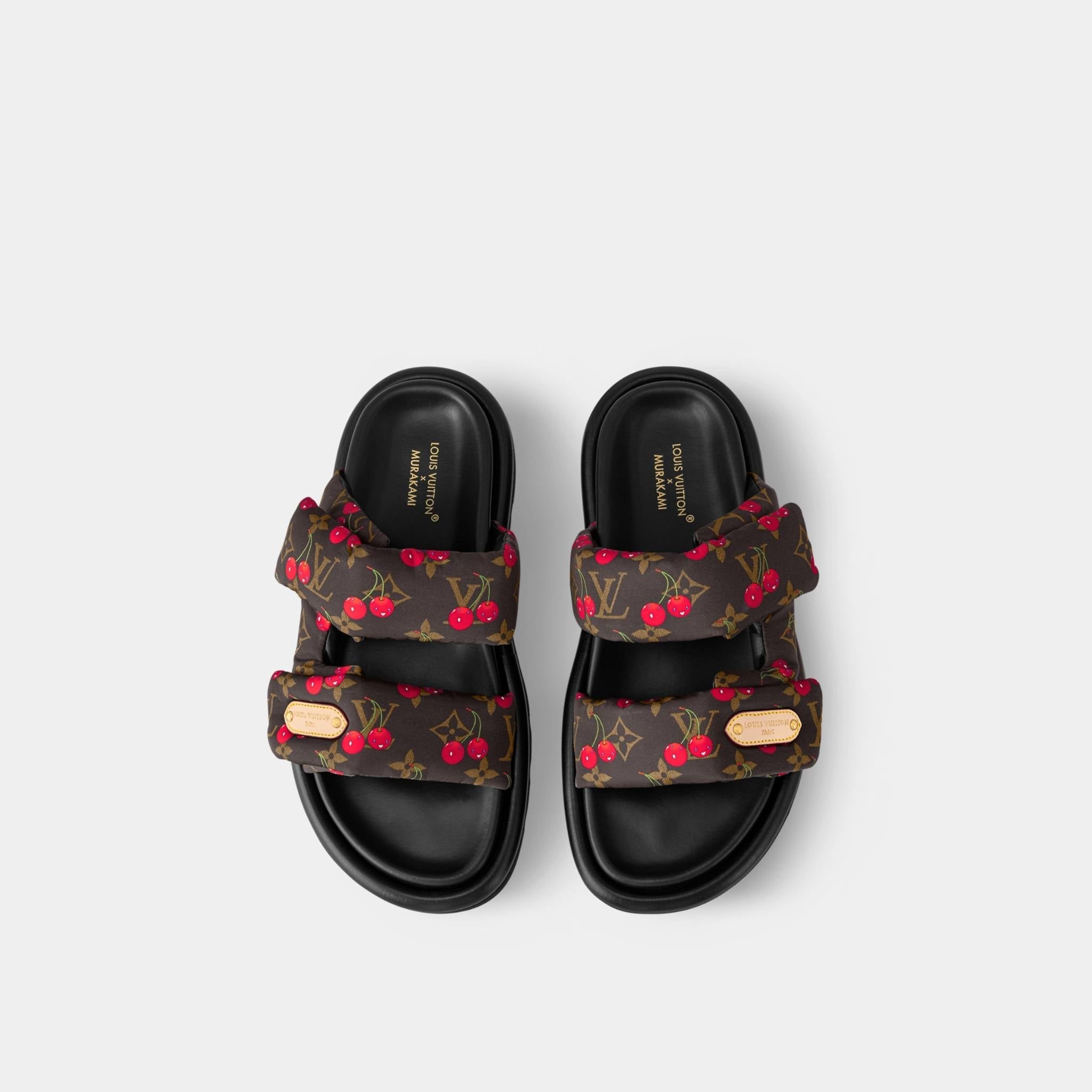 LV x TM Pool Pillow Comfort Flat Mule Cherry Print