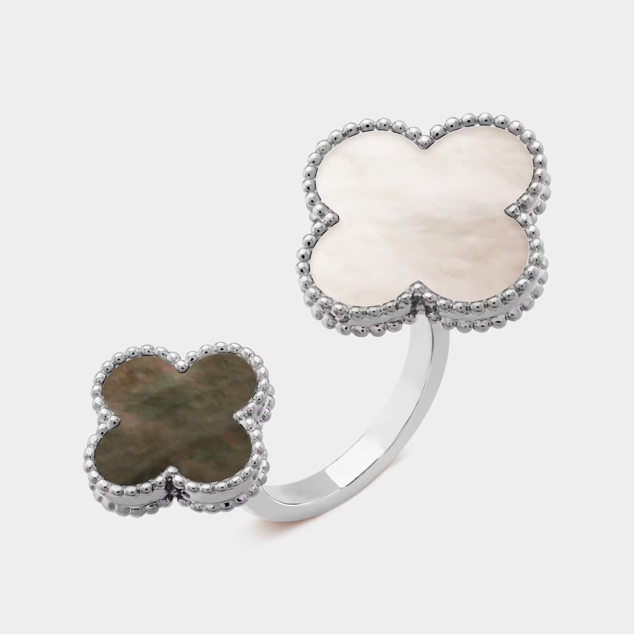 Magic Alhambra Between The Finger Ring White Gold Mother Of Pearl