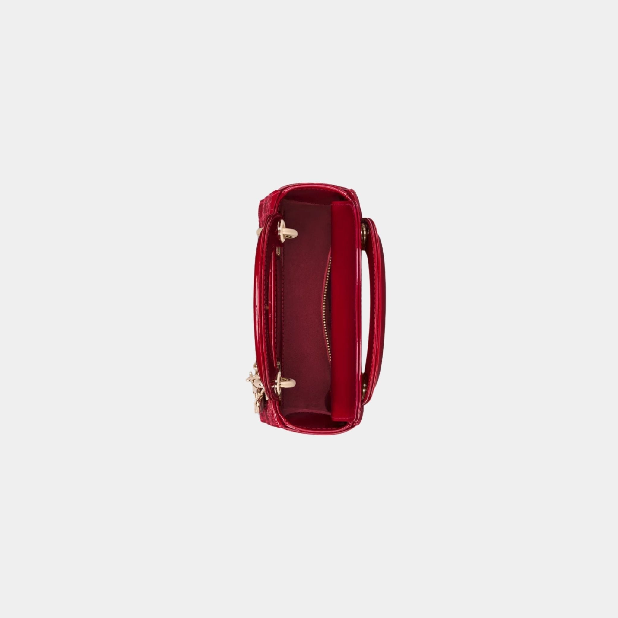 Mini Lady Dior Bag Cherry Red Patent Cannage Calfskin