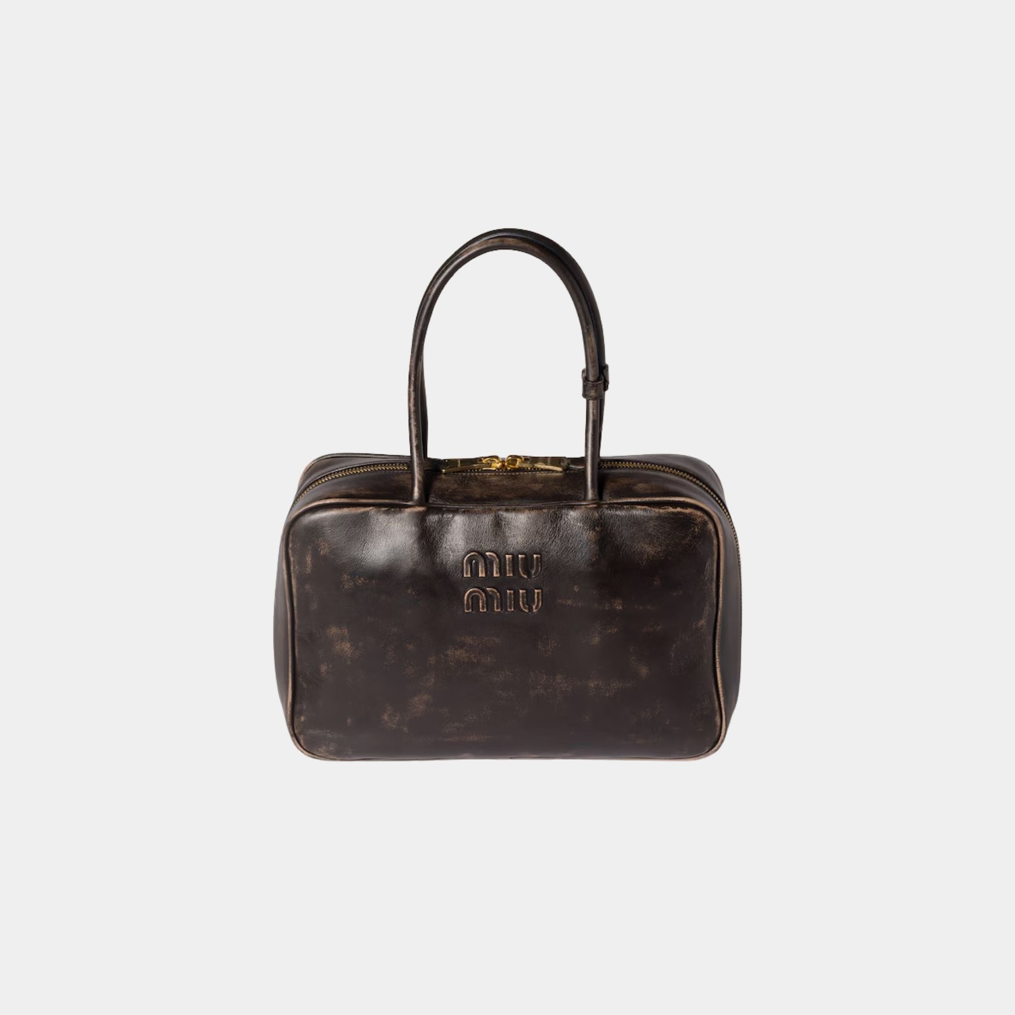 Beau Vintage Effect Nappa Leather Large Bag
