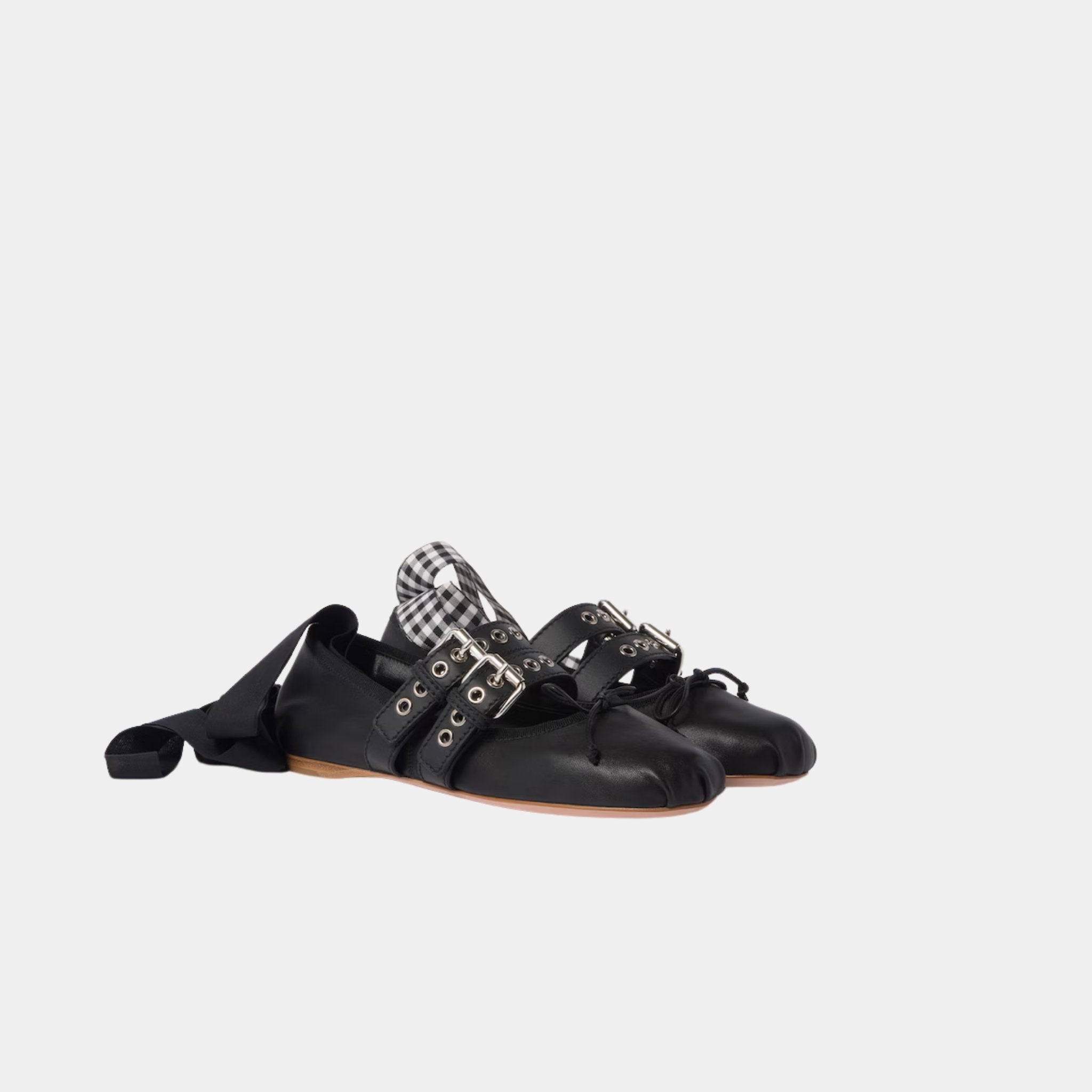 Nappa And Calf Leather Ballerinas