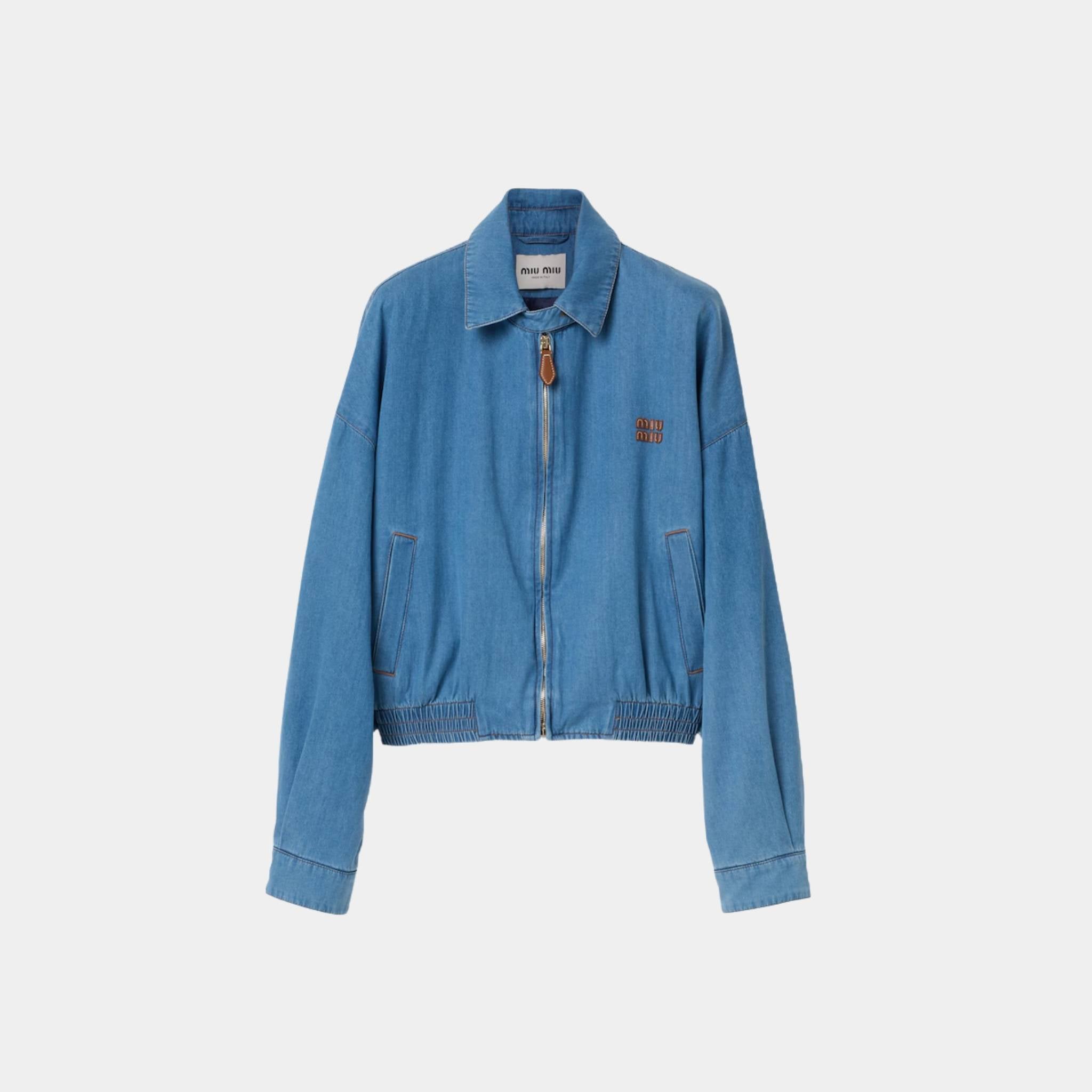 Oversized Denim Blouson Jacket Sapphire Blue