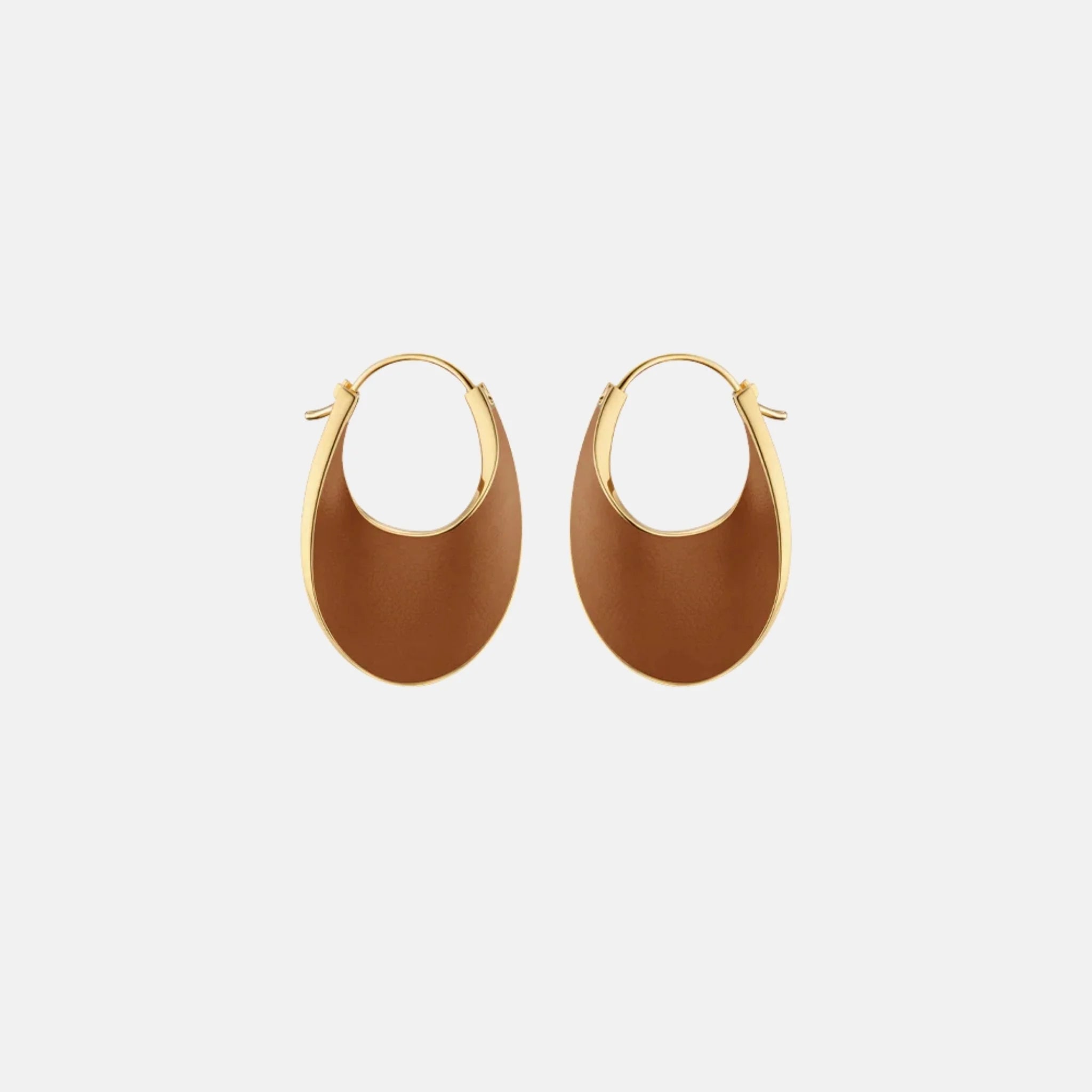 Eole Slim Hoop Earrings Leather Edition