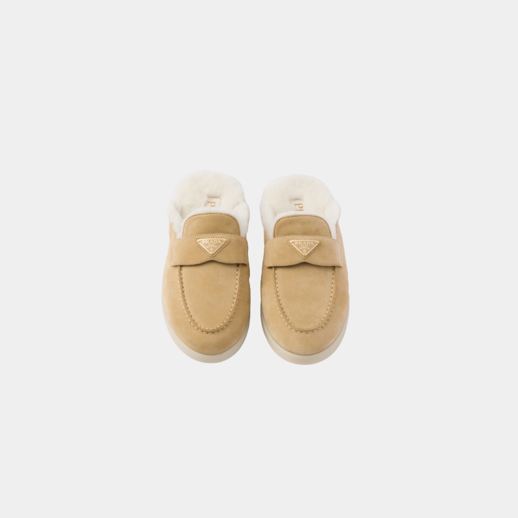 Suede And Shearling Slippers