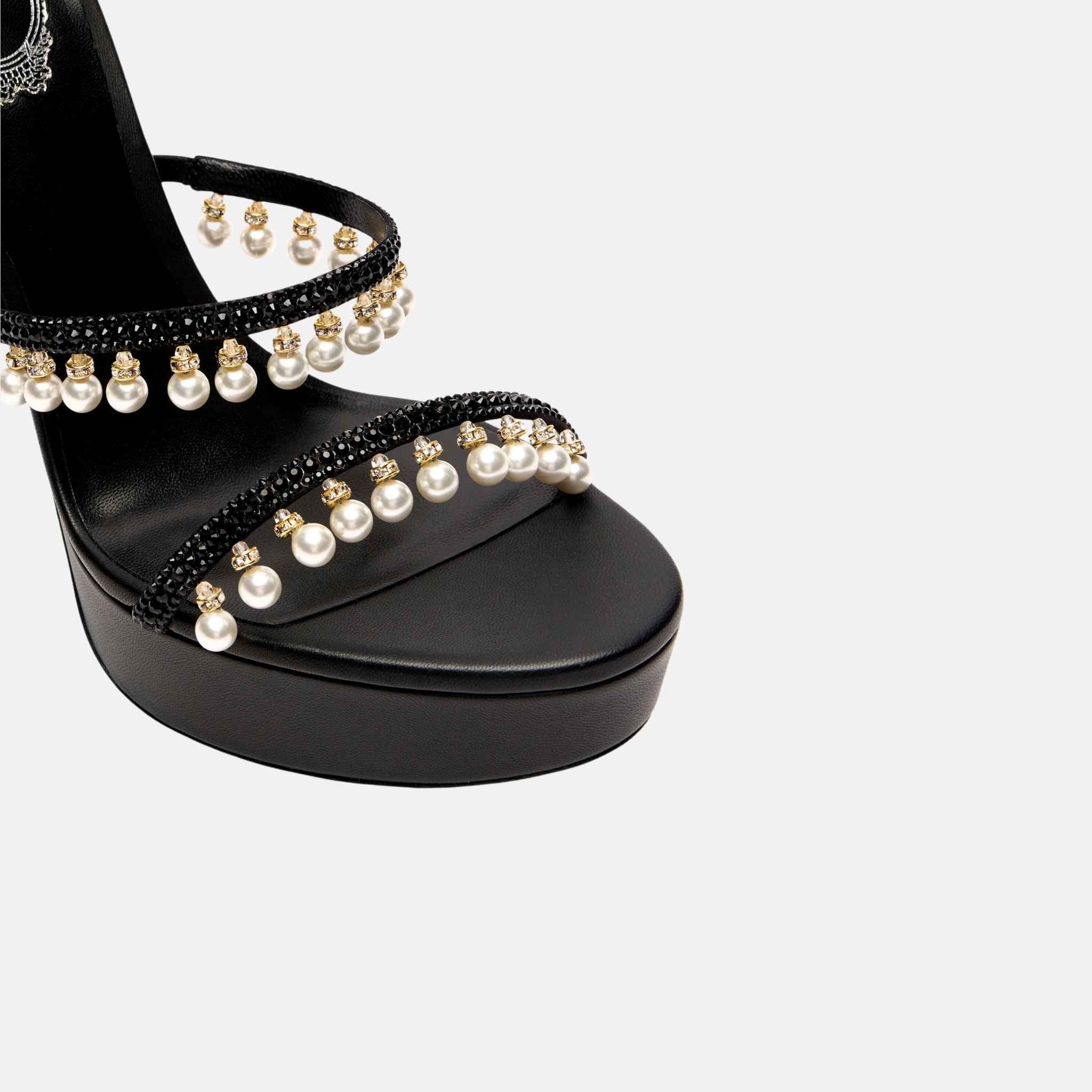 Chandelier Platform Sandal With Pearls 130