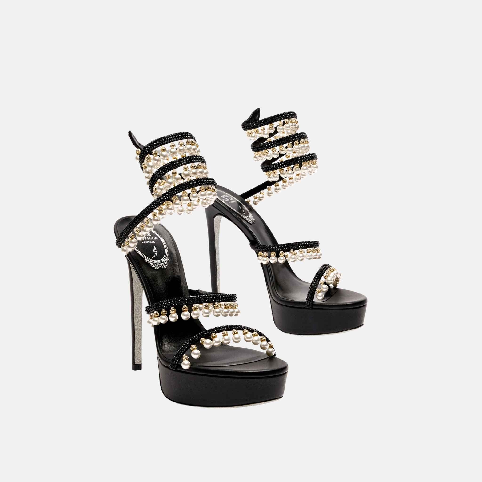 Chandelier Platform Sandal With Pearls 130