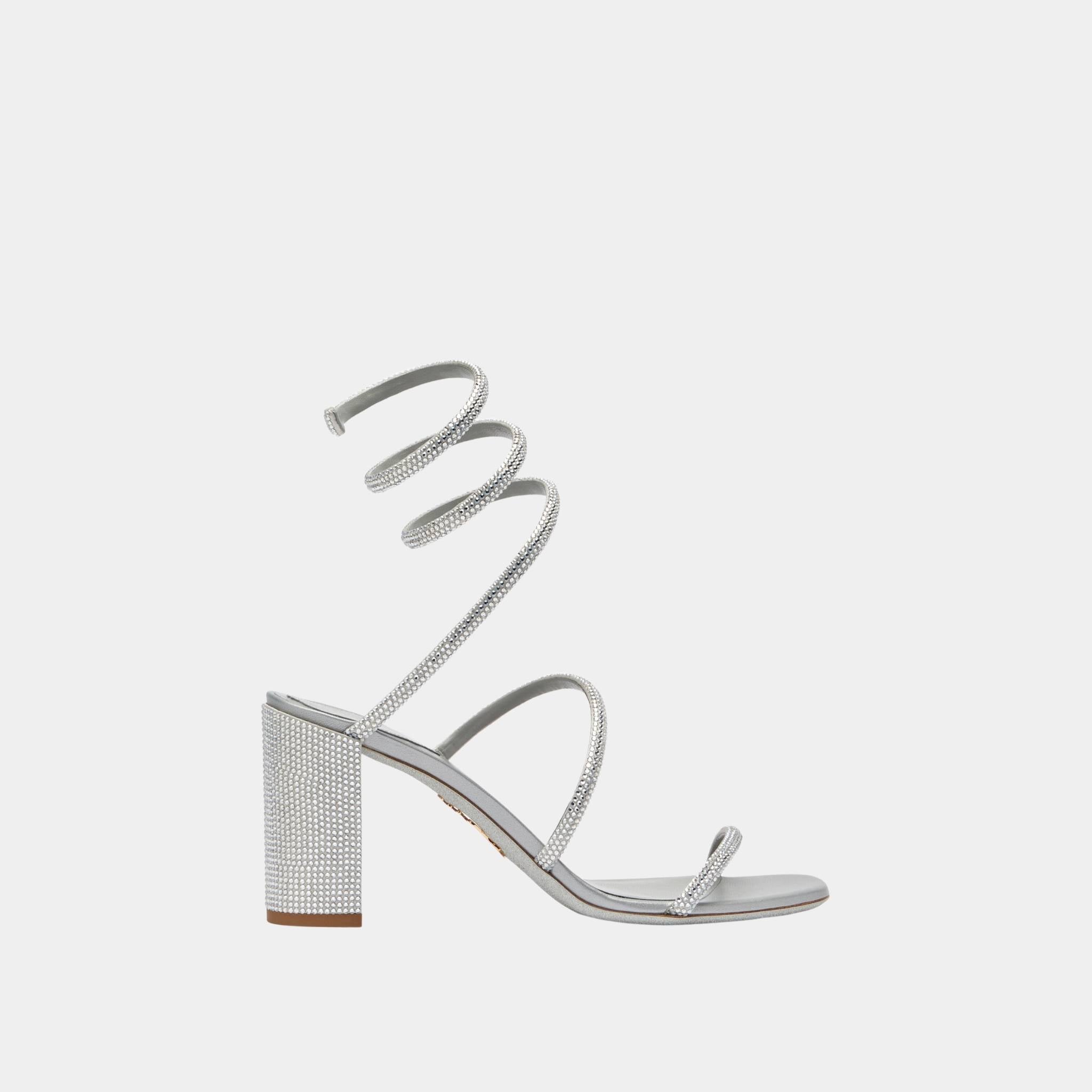 Cleo Block-Heeled Crystal Sandal 80