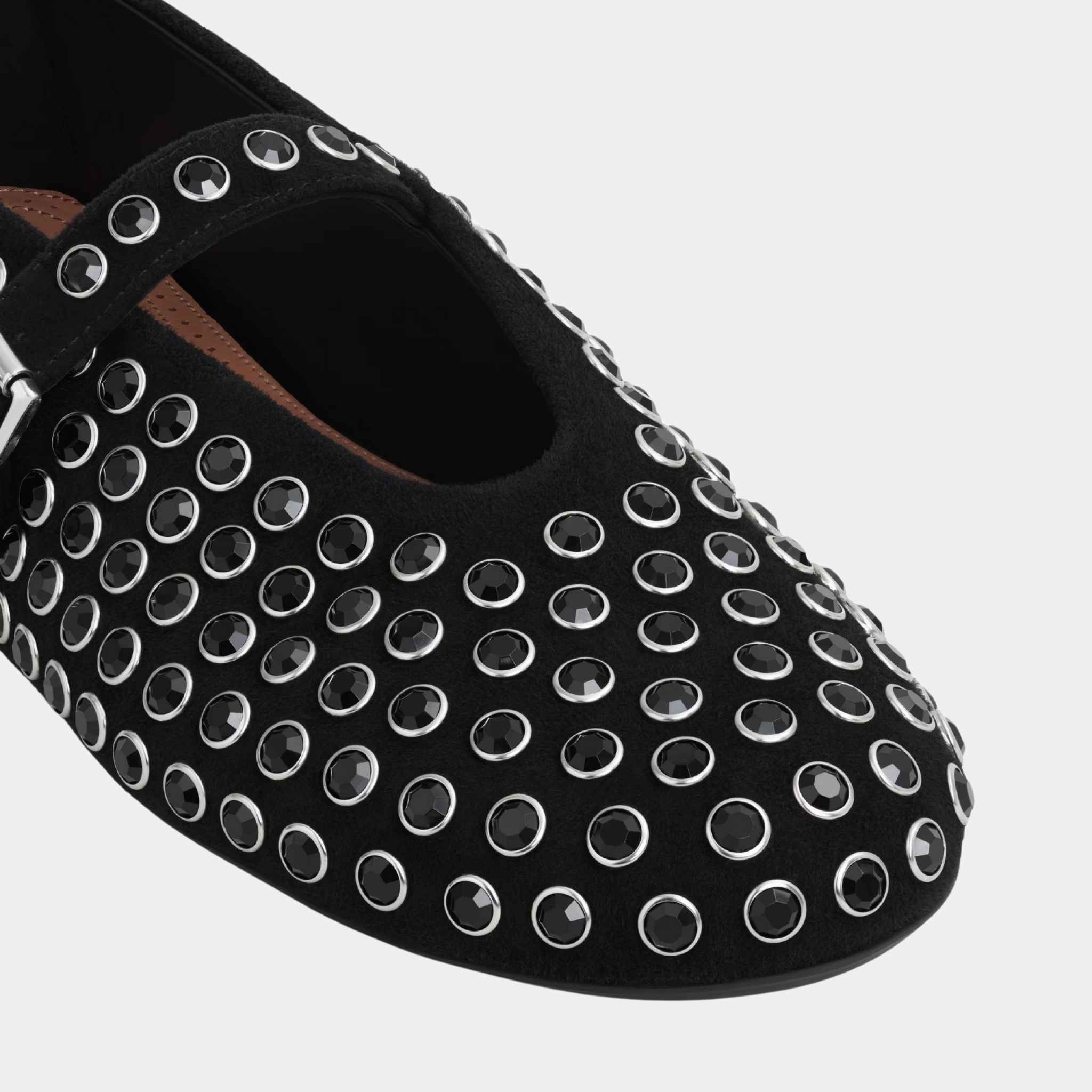 Strass Suede Ballet Flats