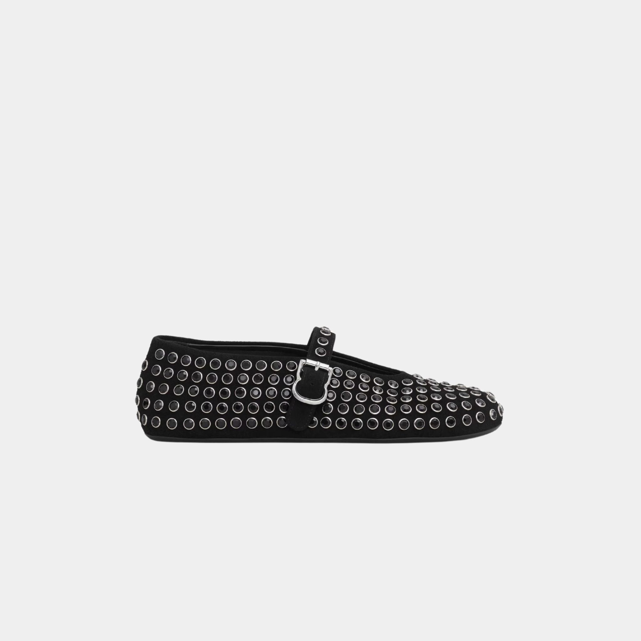 Strass Suede Ballet Flats