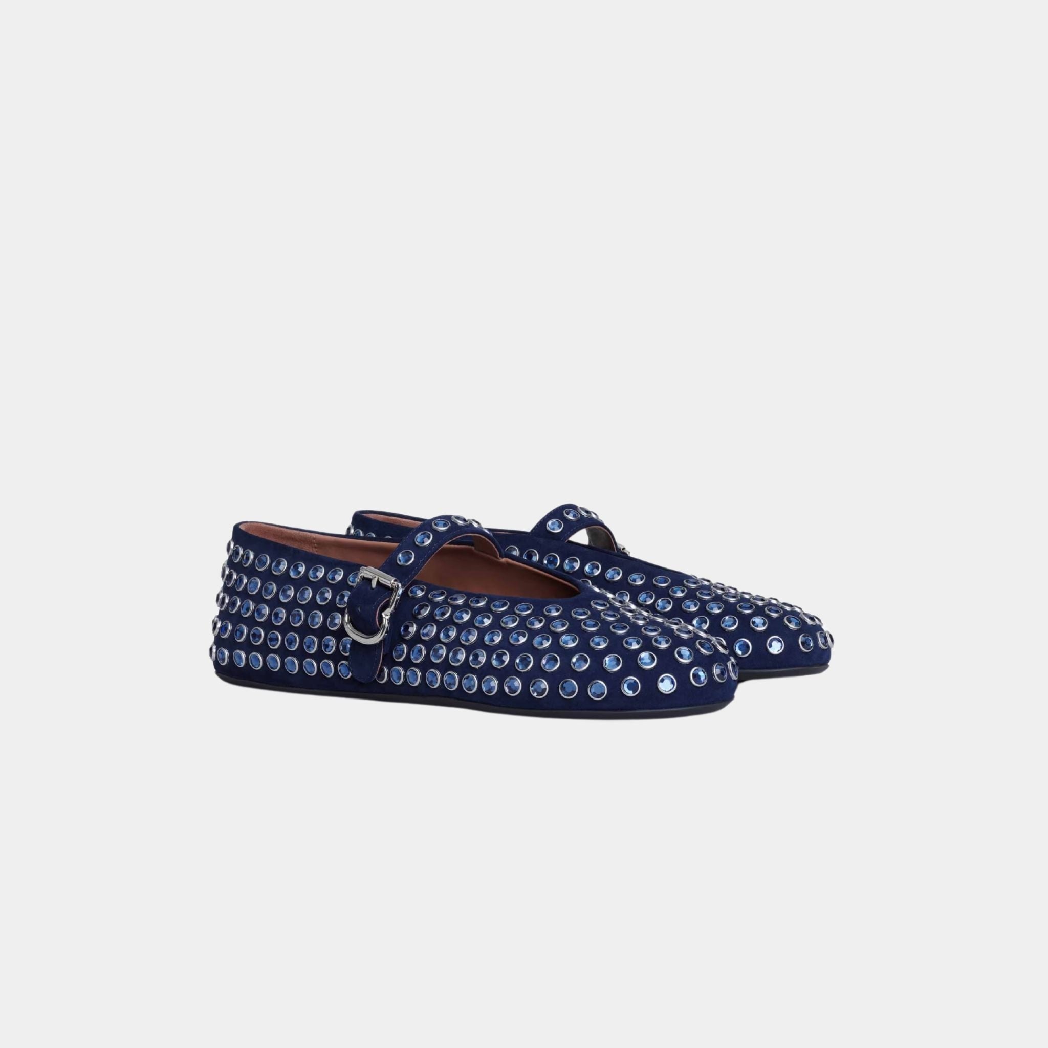 Strass Suede Ballet Flats