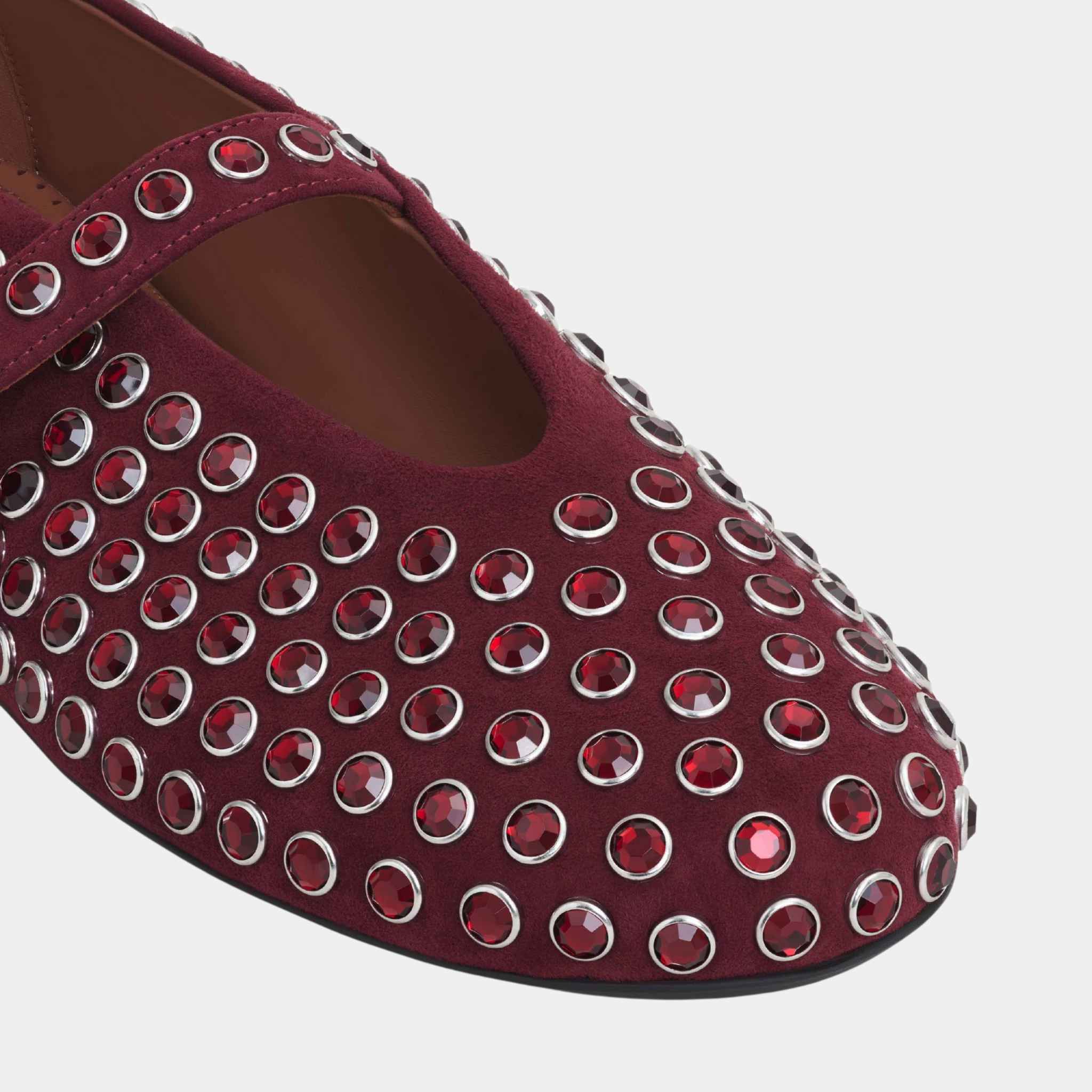 Strass Suede Ballet Flats