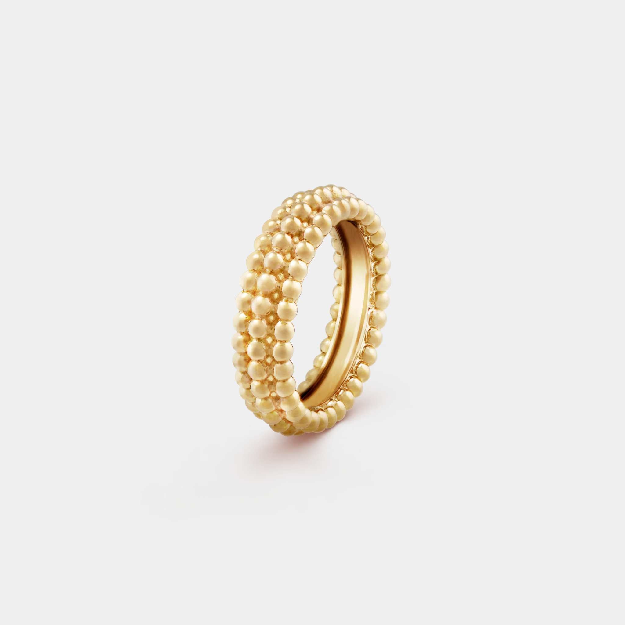 Perlée Pearls Of Gold Ring 3 Rows Yellow Gold